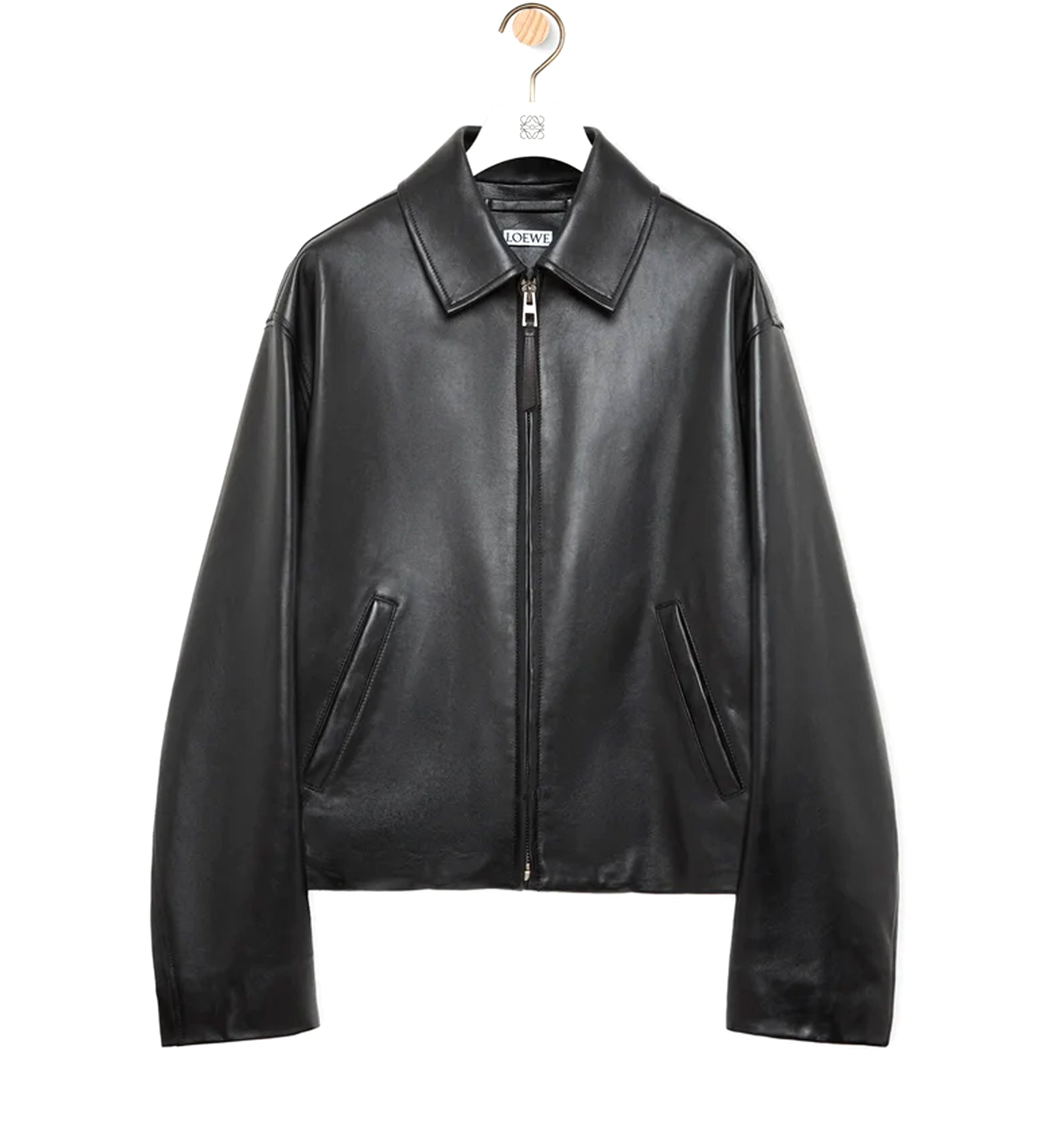 Zip-up jacket in nappa lambskin