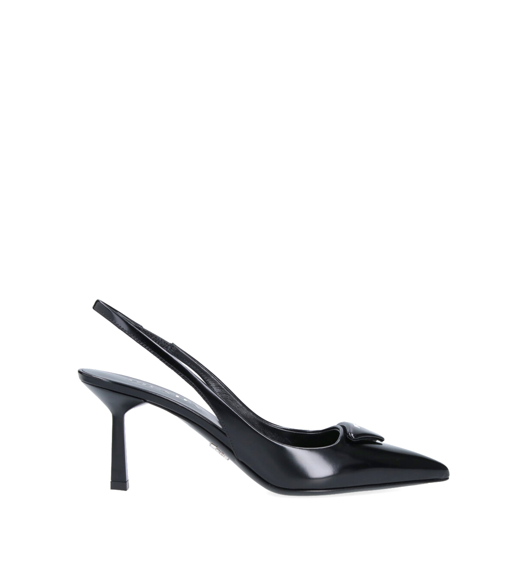 Brushed leather slingback pumps