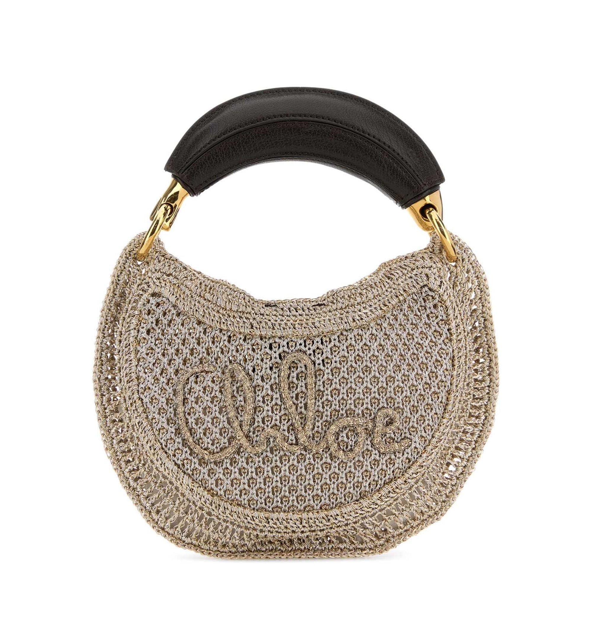 Mini Summer Banana Hobo Bag In Glitter Crochet