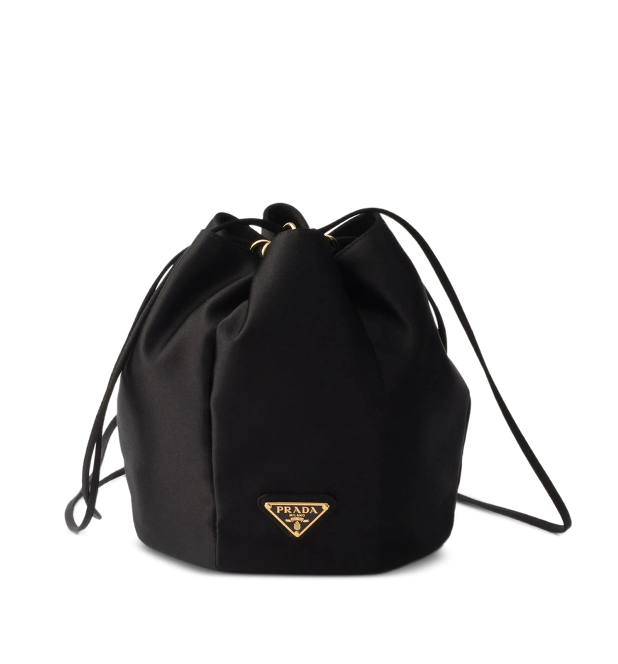 Satin mini bucket bag