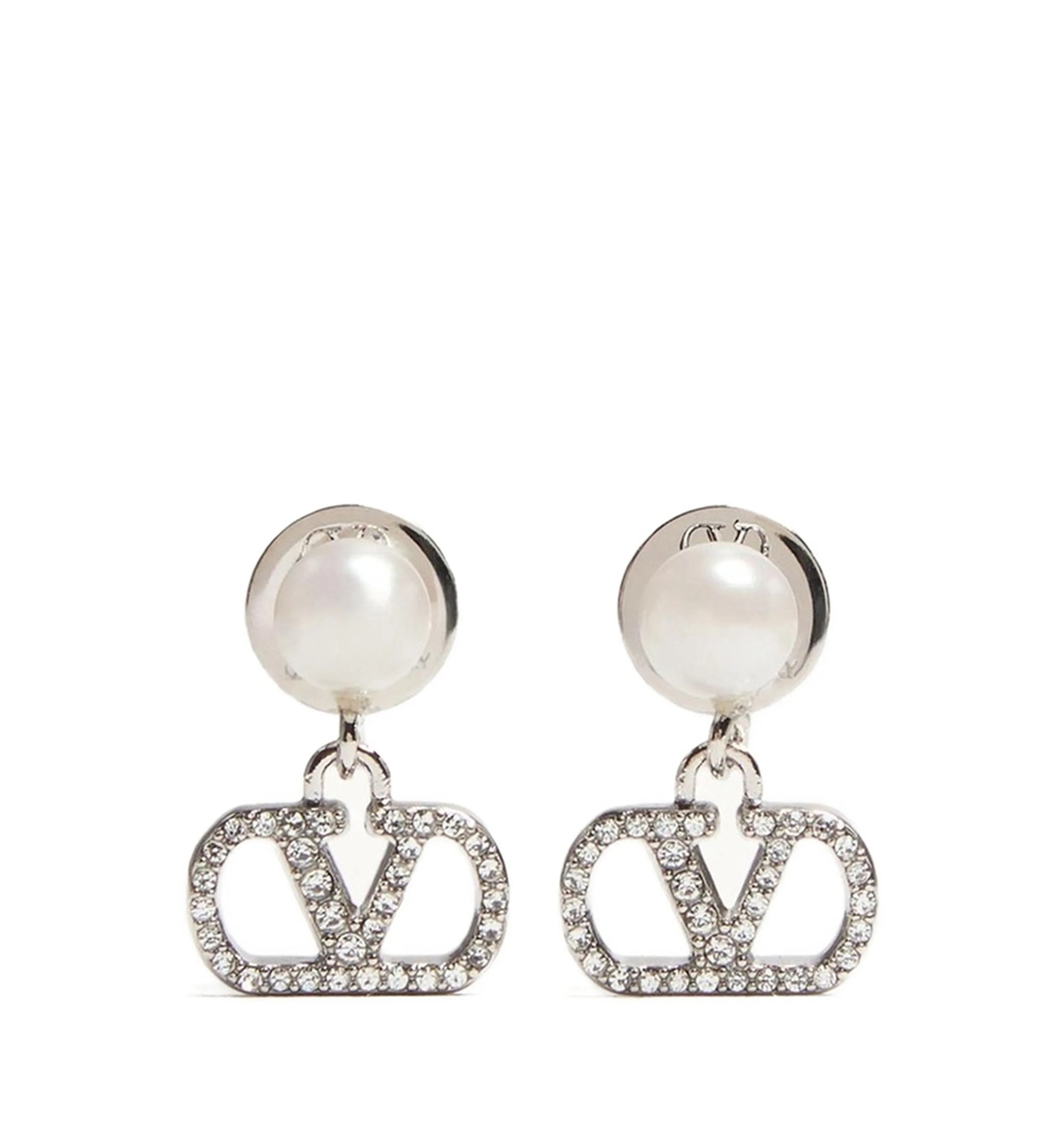 Vlogo Signature Earrings In Metal, Pearl And Swarovski® Crystals