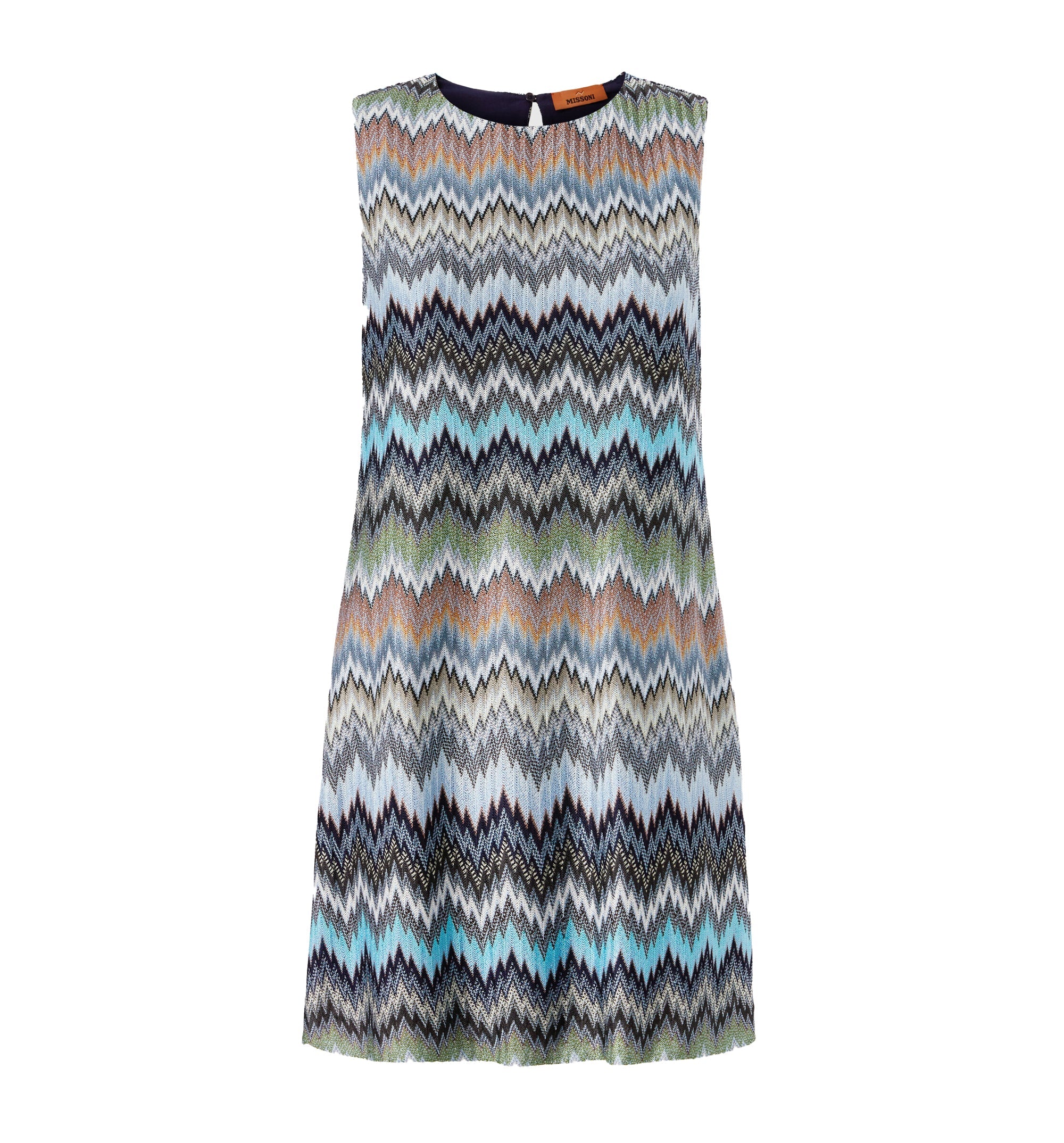 Sleeveless Viscose Chevron Mini Dress