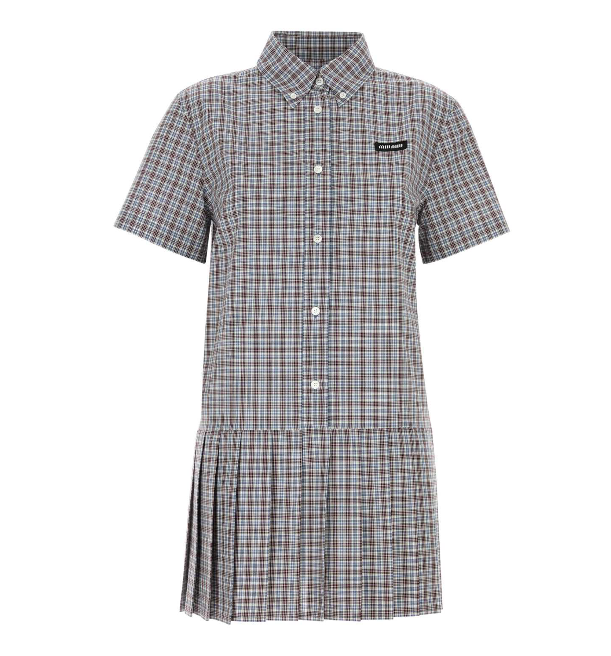 Embroidered Cotton Mini Shirt Dress