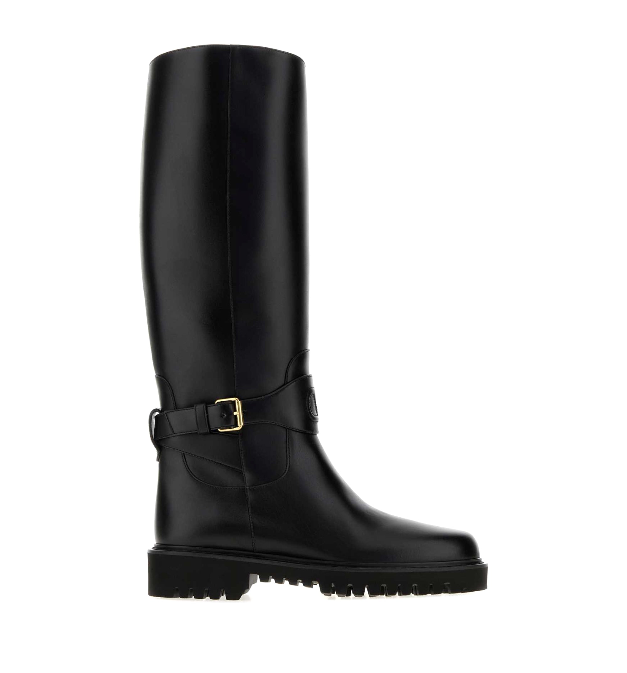 Black leather VLogo Signature boots