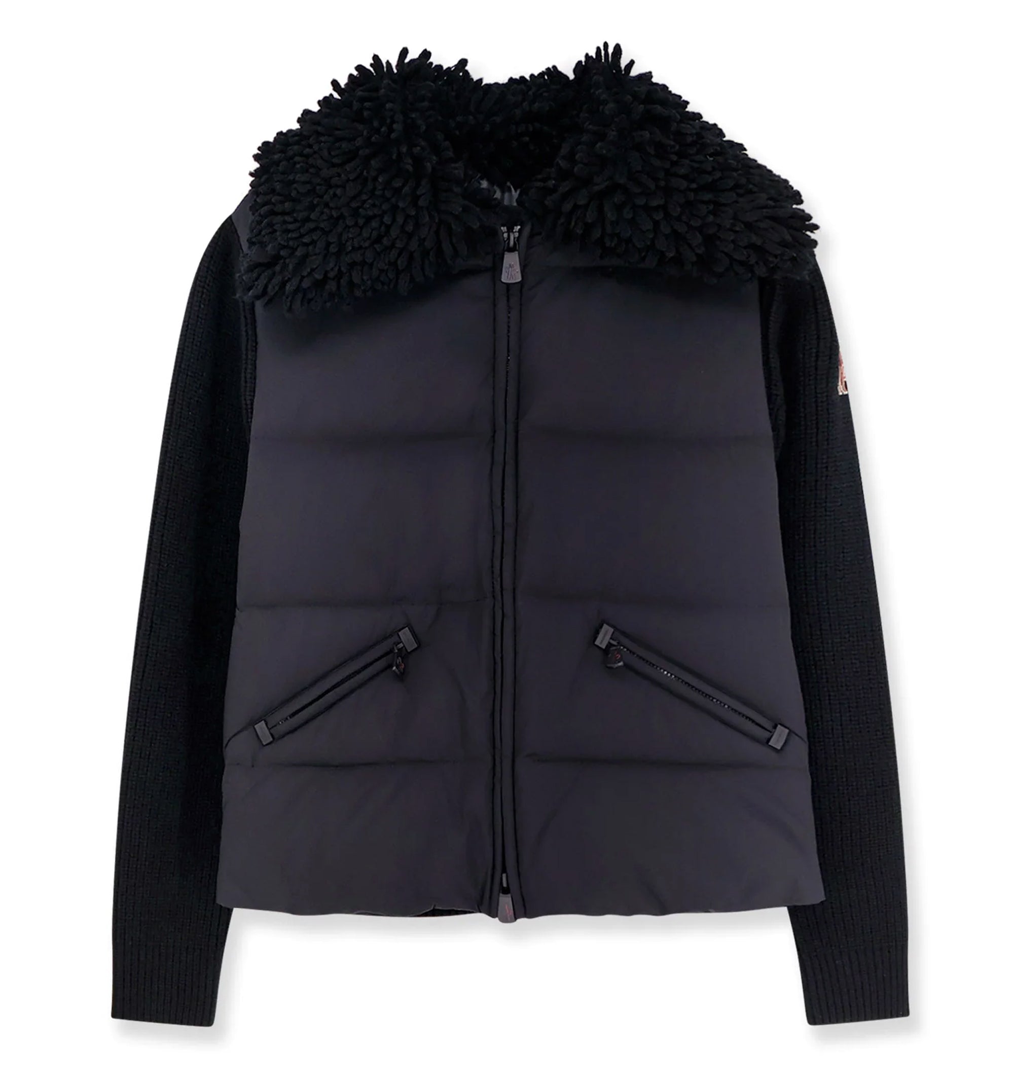 Padded Wool Zip-Up Cardigan