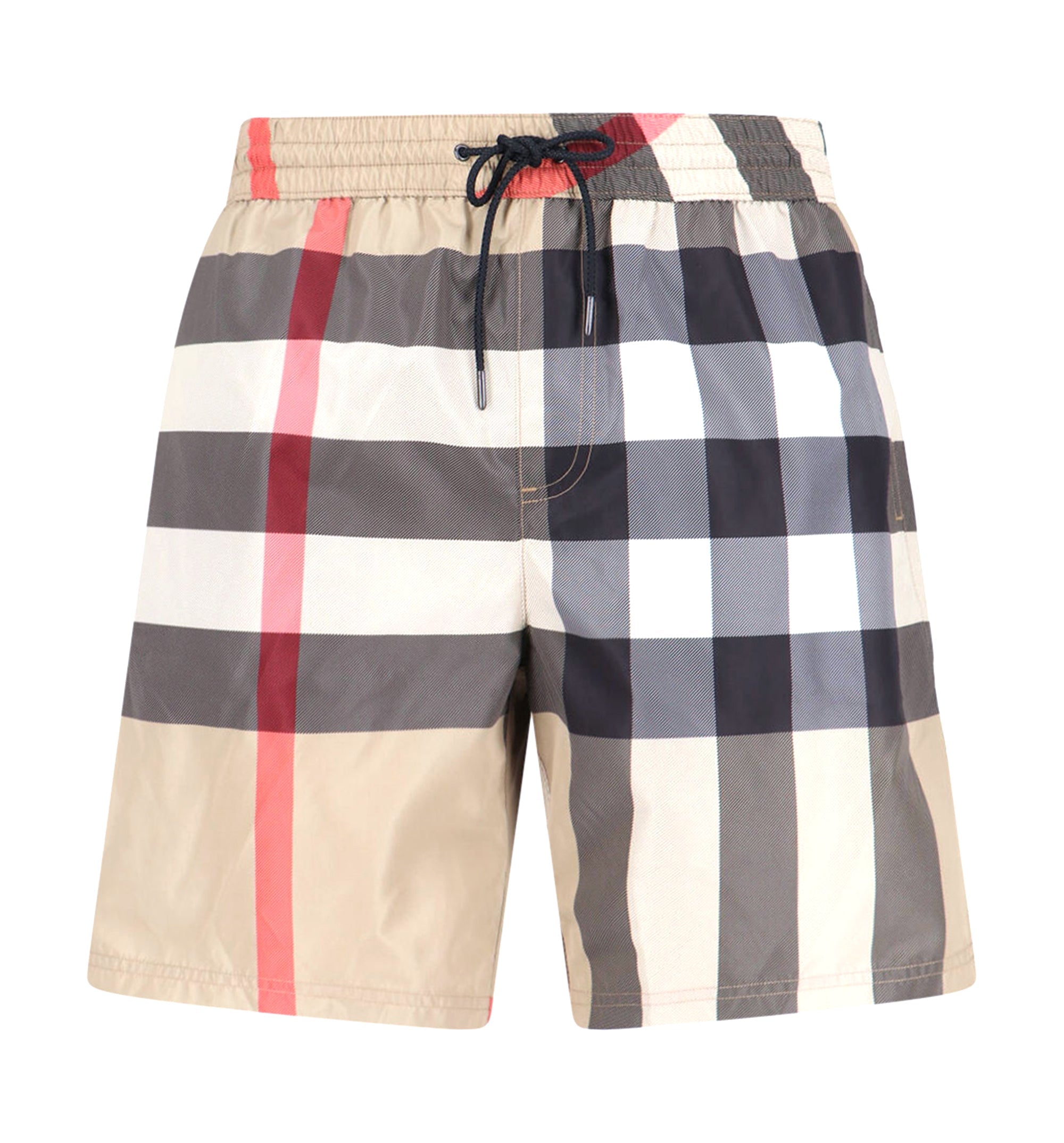 Check print swim trunks
