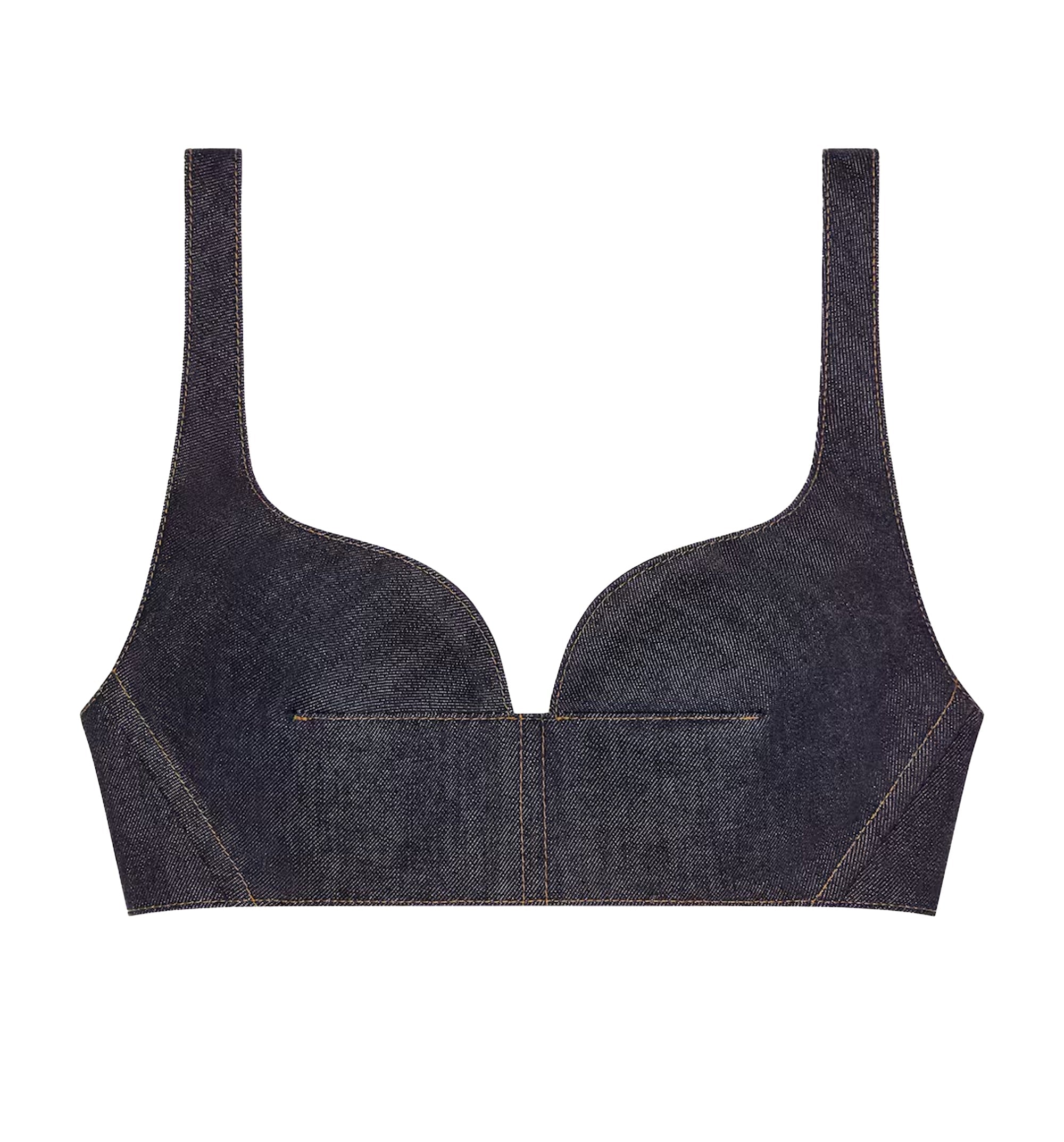 Bra Top In Raw Denim