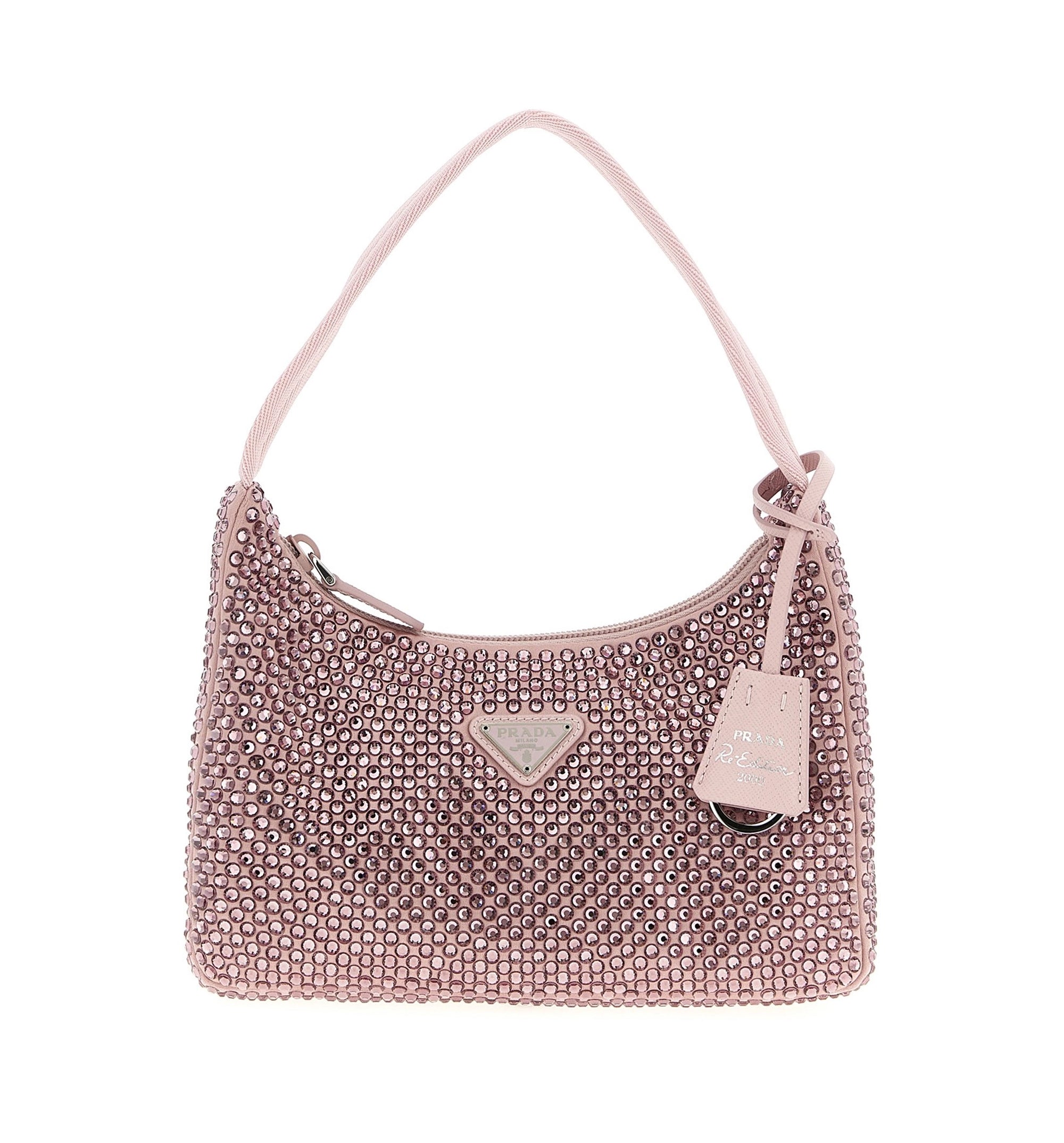 Prada Re-Edition Mini Satin Bag With Crystals