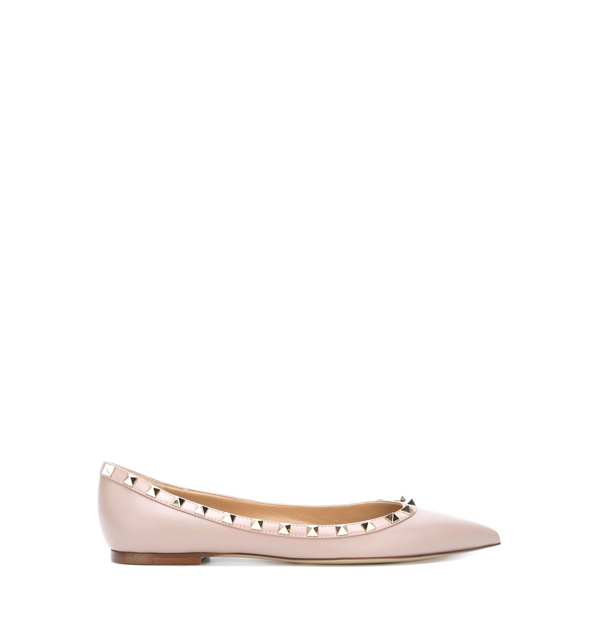Rockstud Leather Ballet Flats