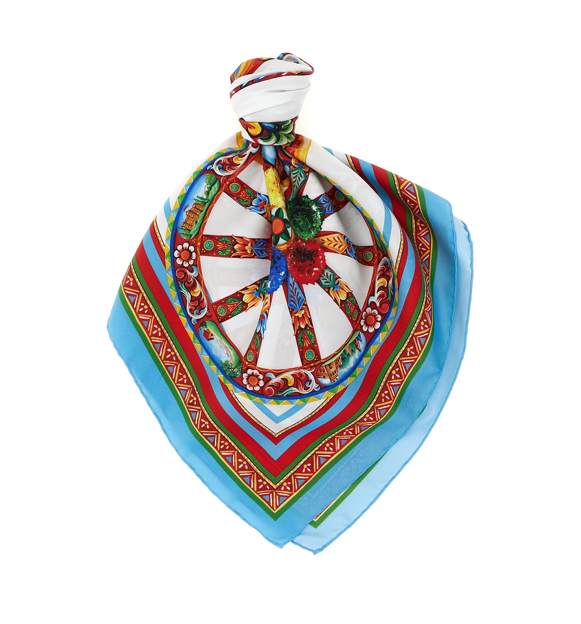 90x90 Carretto-Print Silk Twill Scarf
