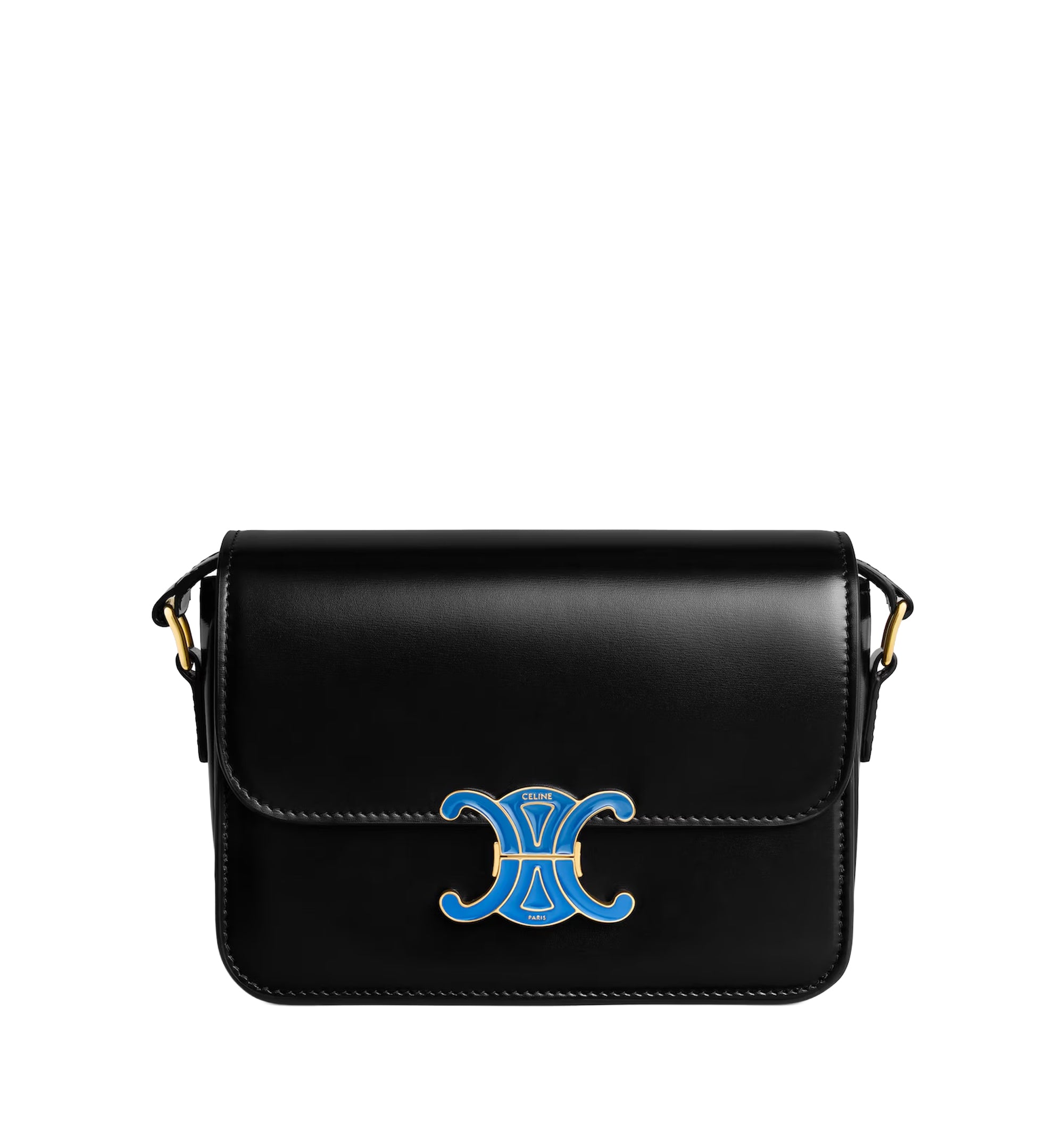 Teen Triomphe Bag In Shiny Calfskin With Enamel Closure