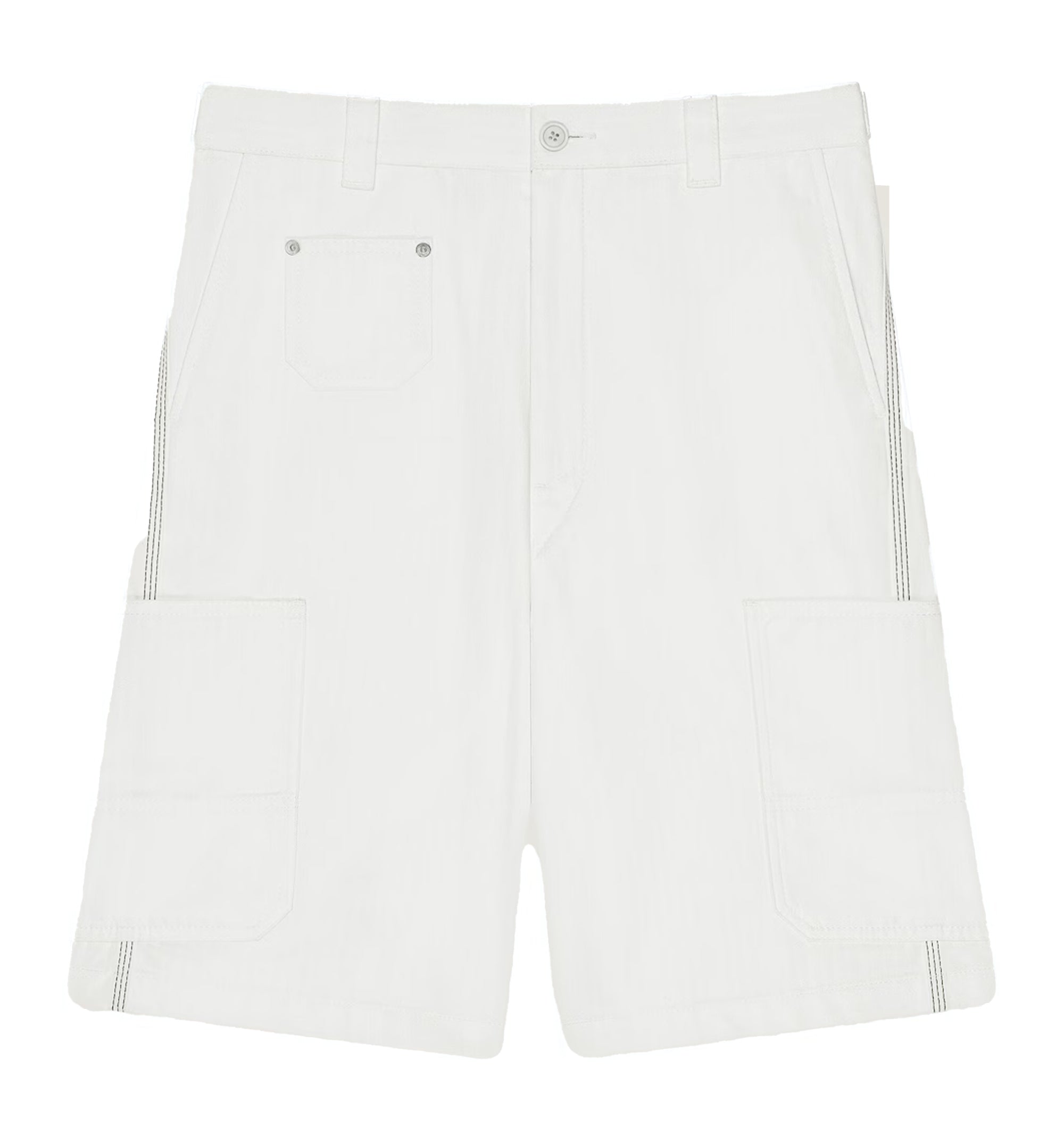 Cargo Bermuda Shorts In Herringbone Denim
