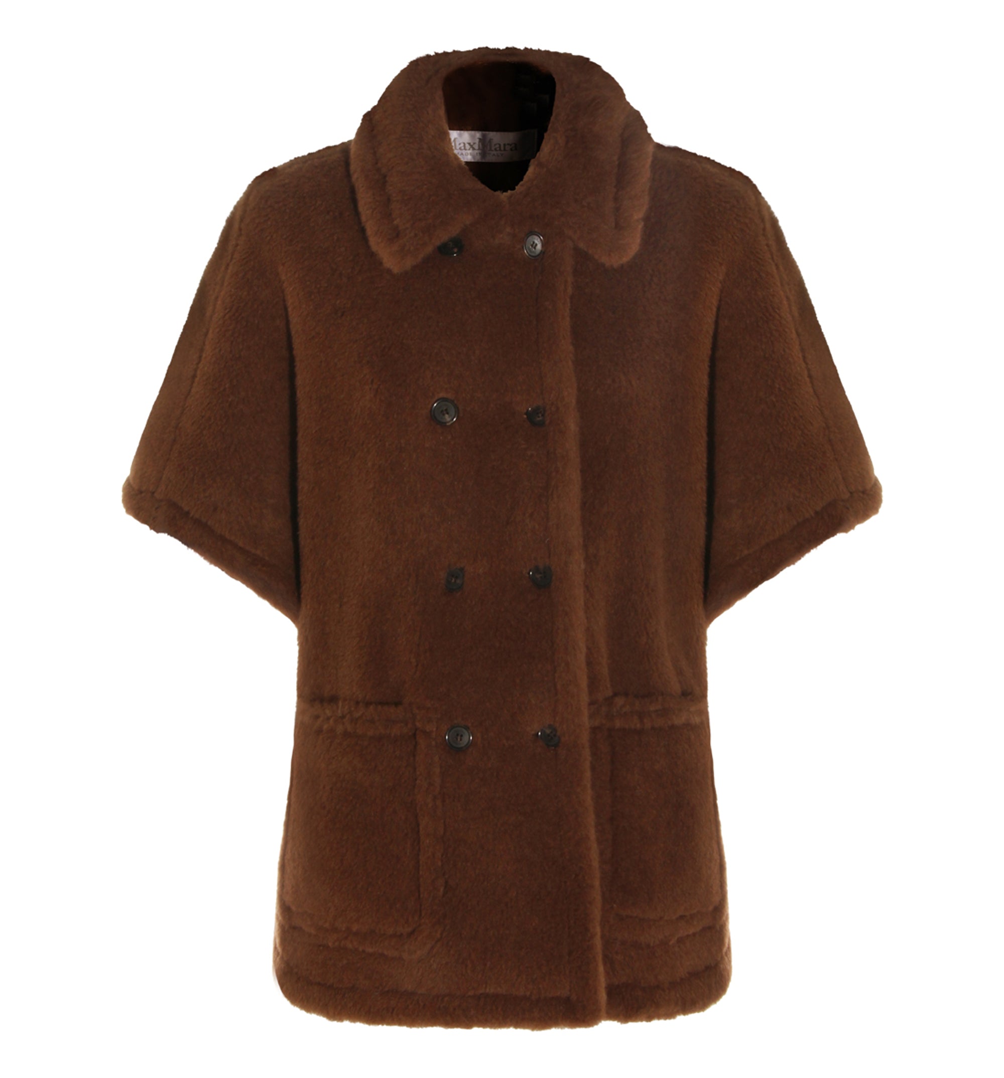 Teddy Fabric Double-Breasted Cape