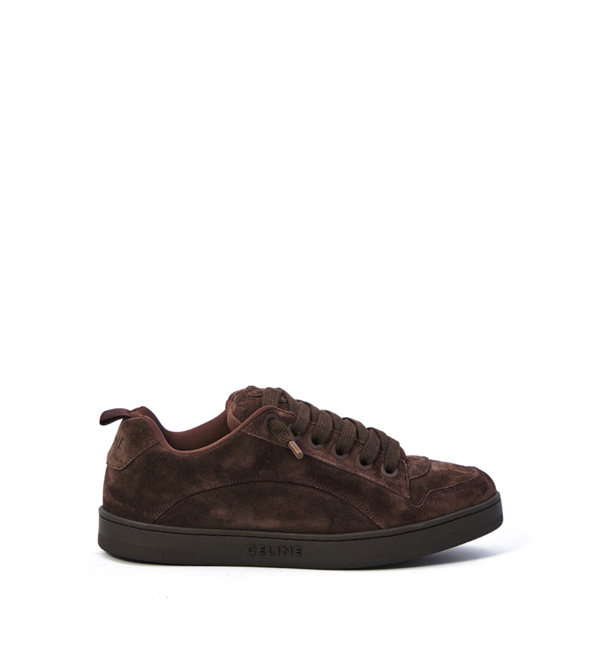 Celine Huntington Low Lace-Up Sneaker in Suede Calfskin and Mesh