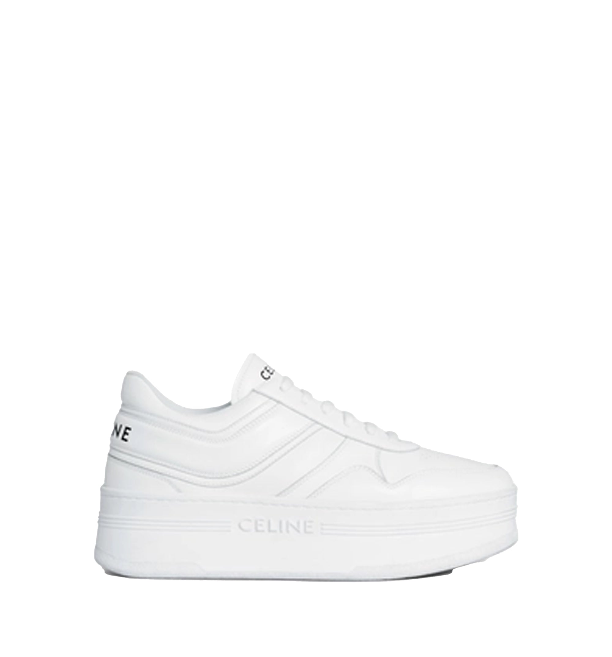 Block Sneakers With Wedge Outsole In Calfskin