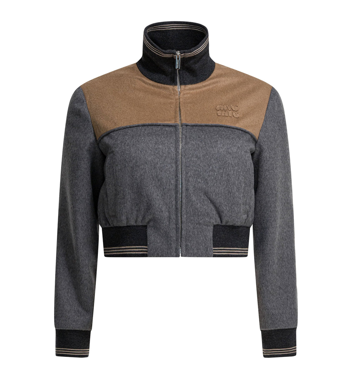 Wool and cashmere bomber jacket