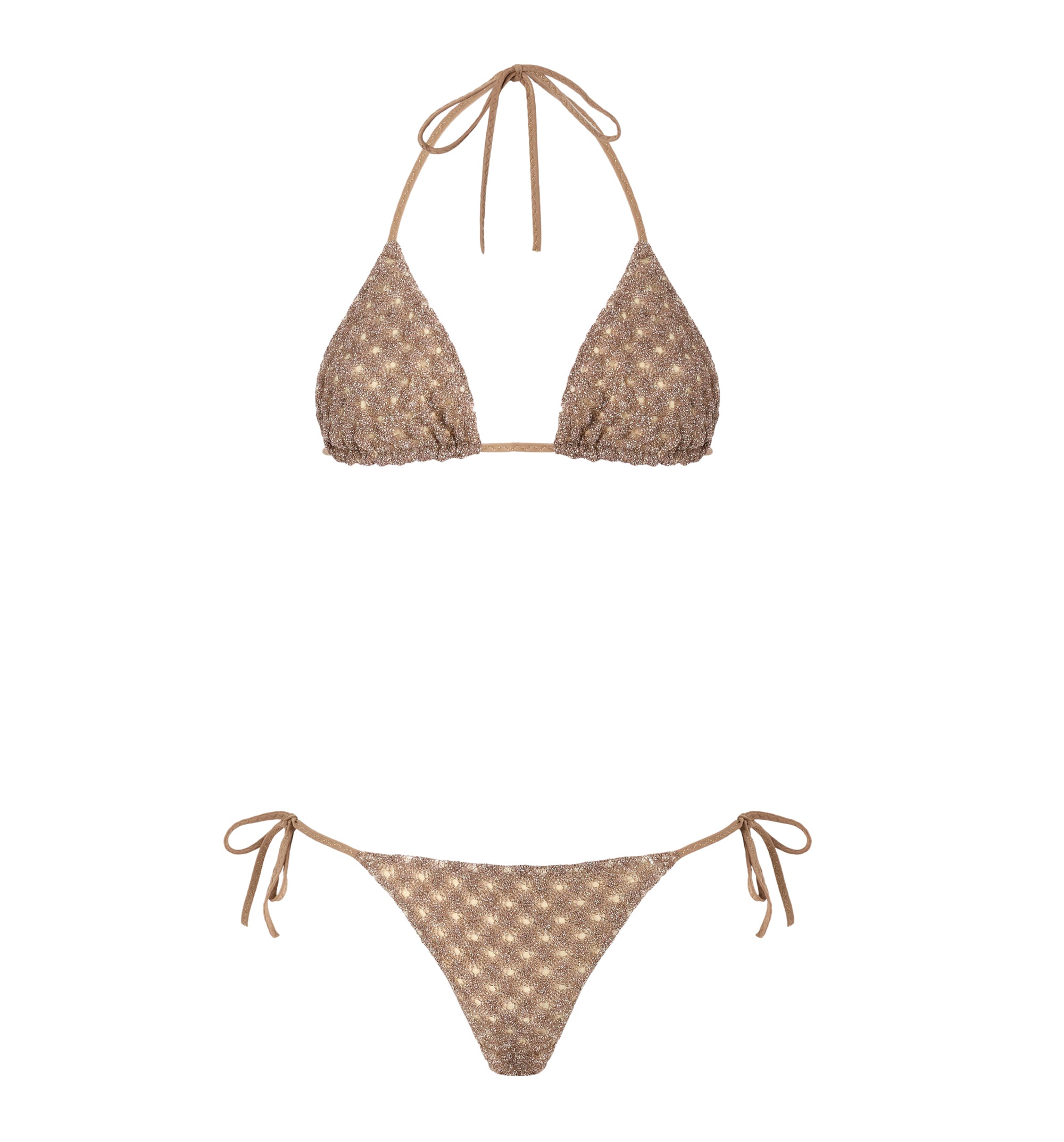 Bikini In Lamé Viscose With Spiderweb Pattern