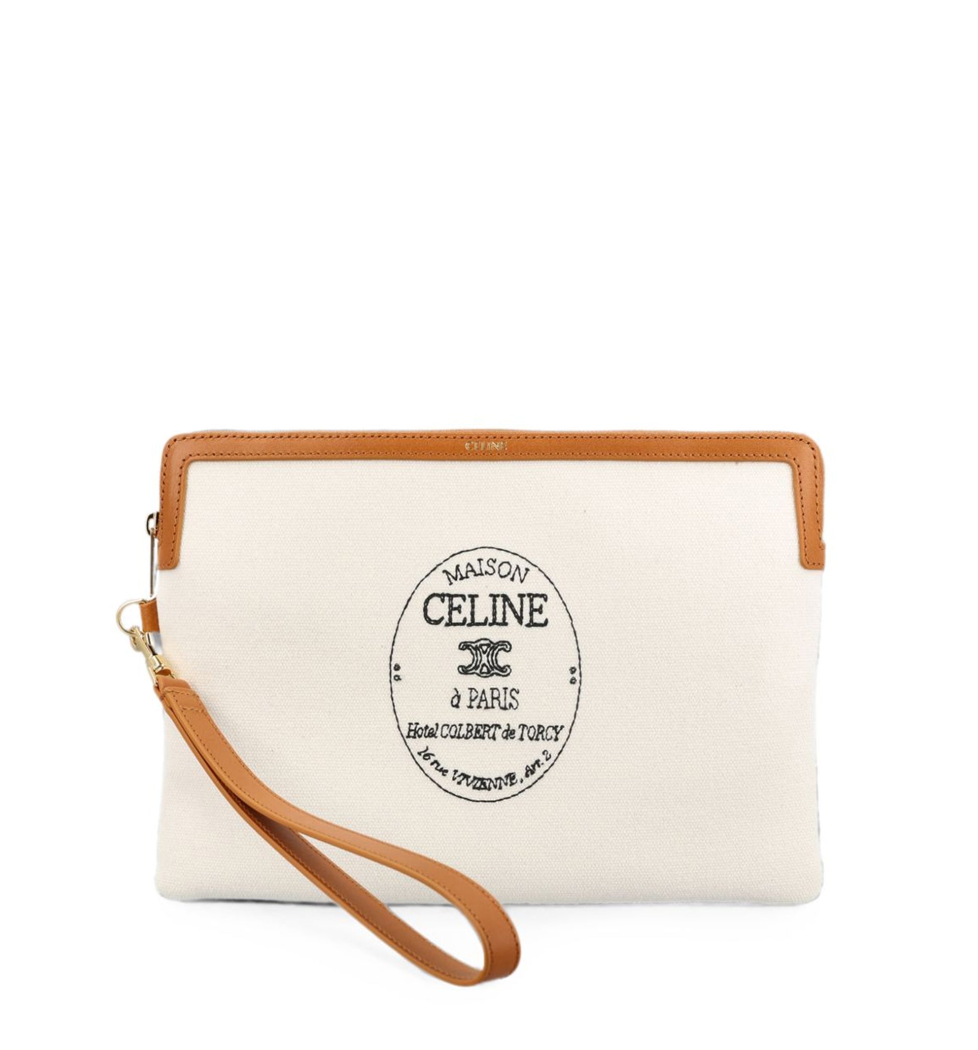 Small Pouch With Strap Cuir Triomphe In Textile With Embroidery