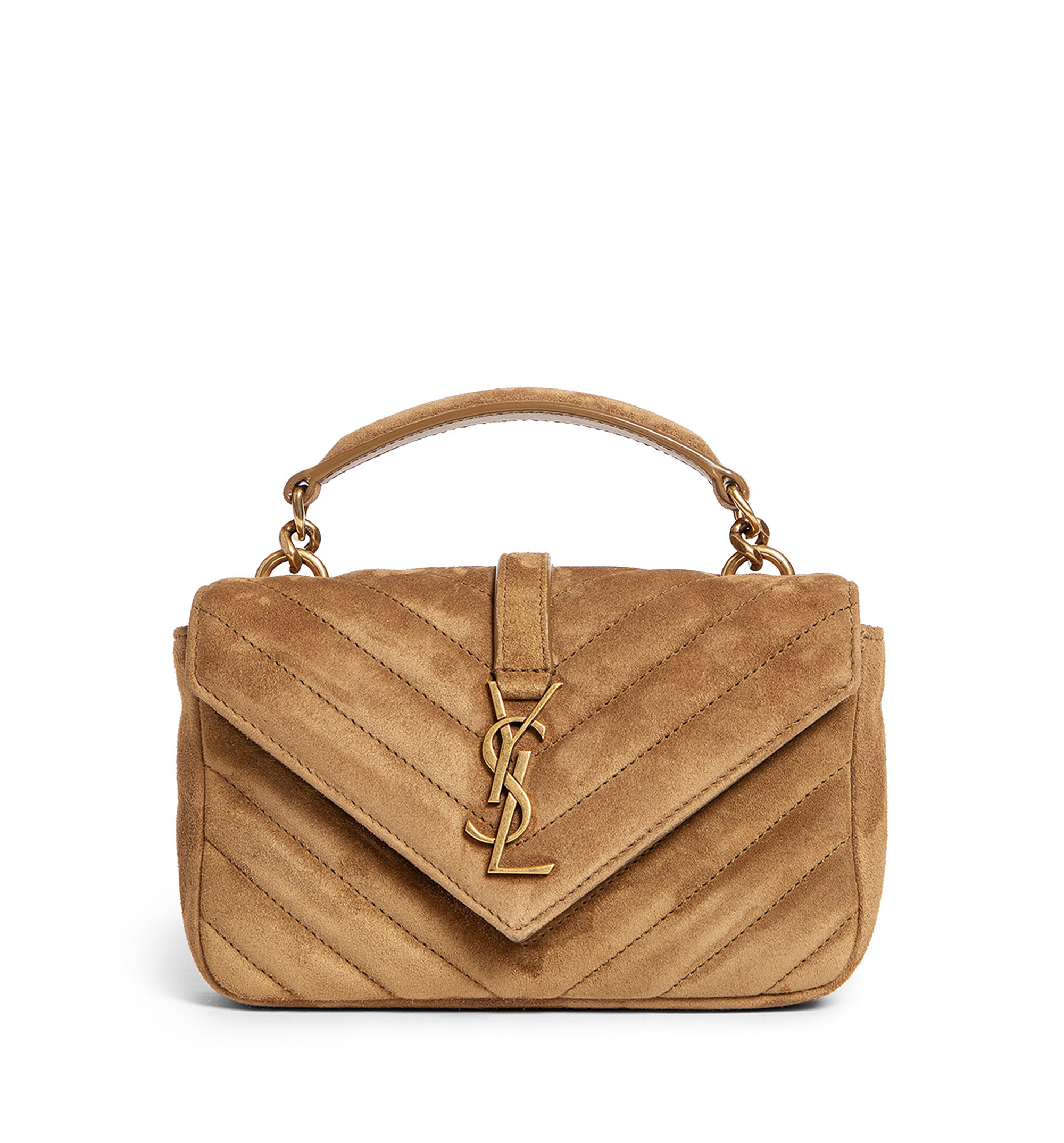 College Mini Bag in Suede - Golden Leaf