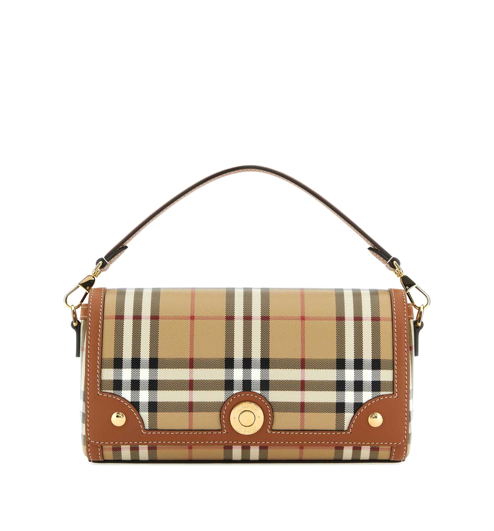 Printed Canvas And Leather Note Handbag