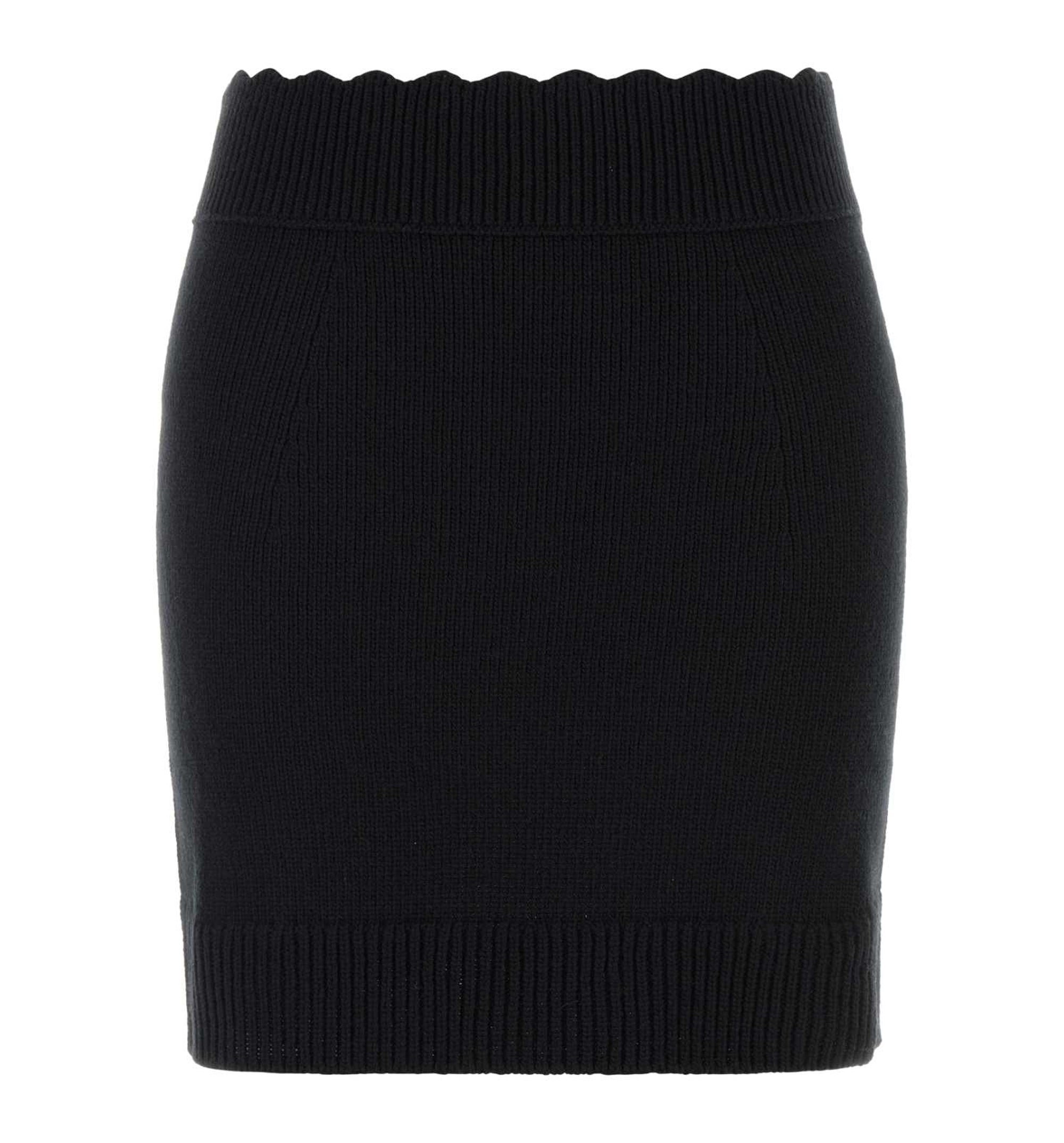 Fitted Mini Skirt In A Wool & Cashmere Knit