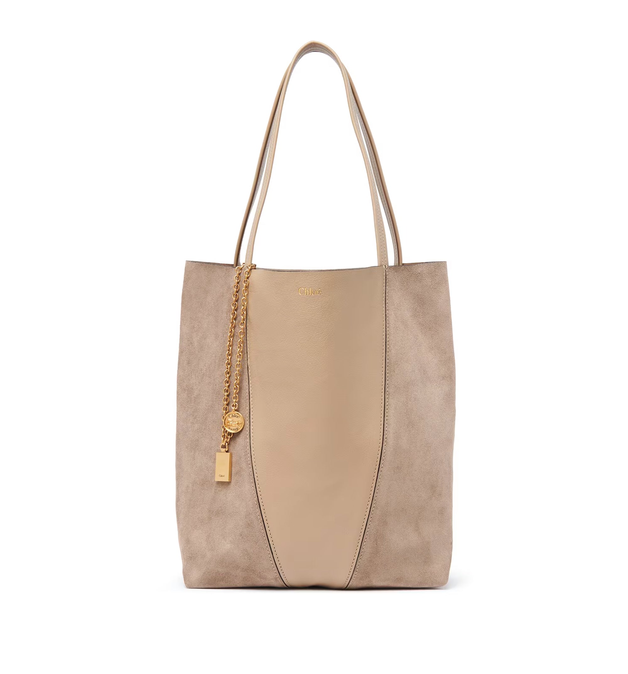 Chloé Spin Tote Bag in Grained & Suede Leather