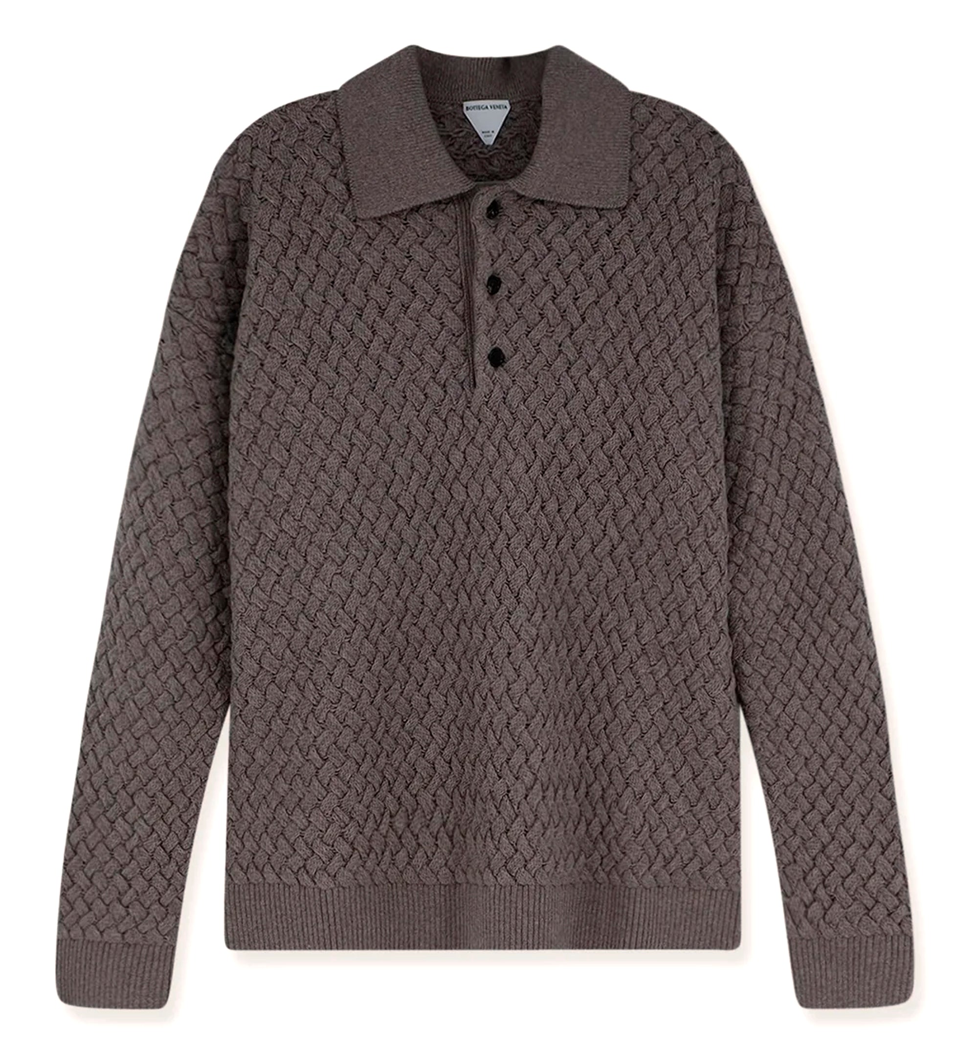 Wool sweater with Intrecciato motif