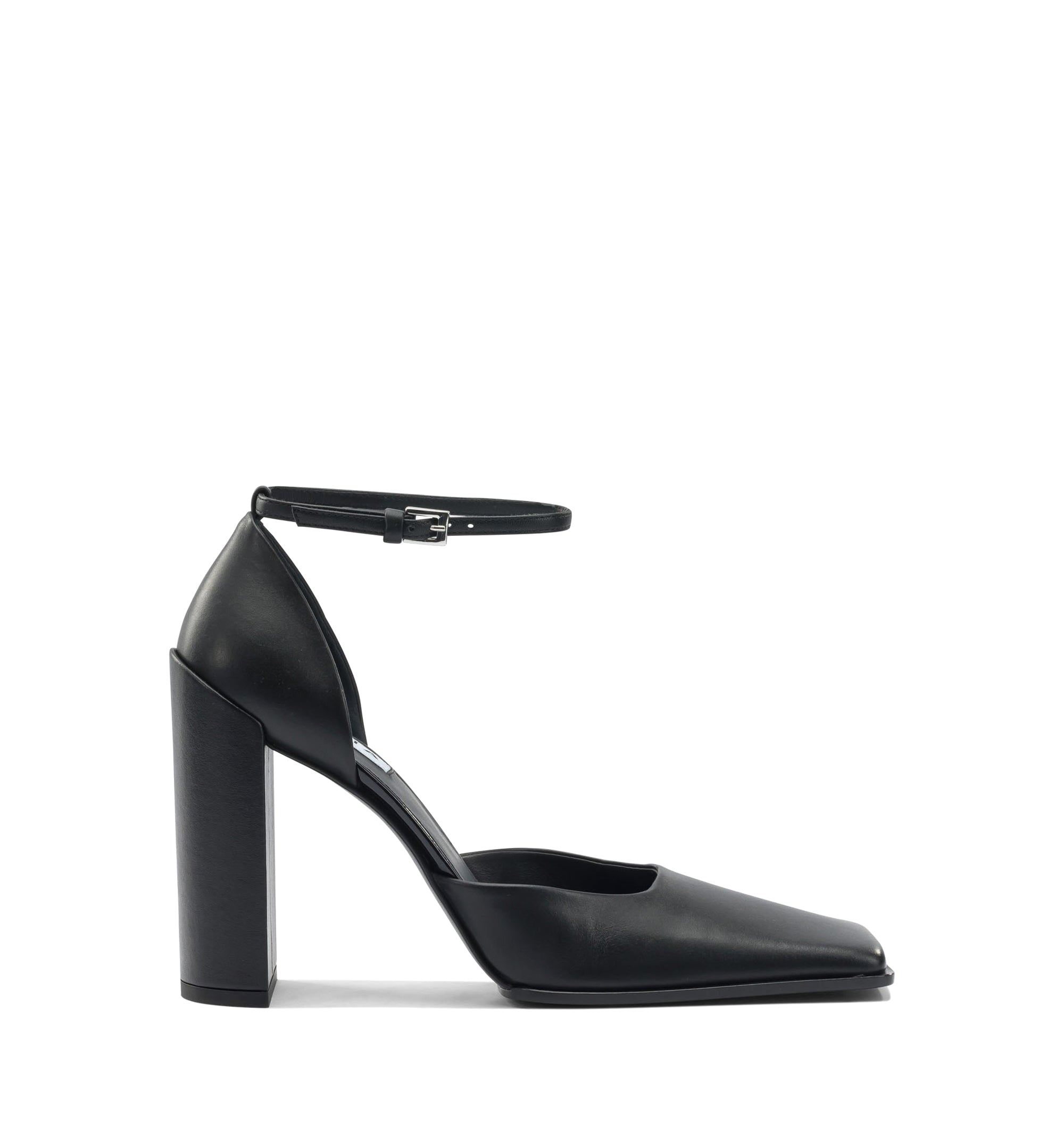 Square-Toe Slingback Pumps in Leather