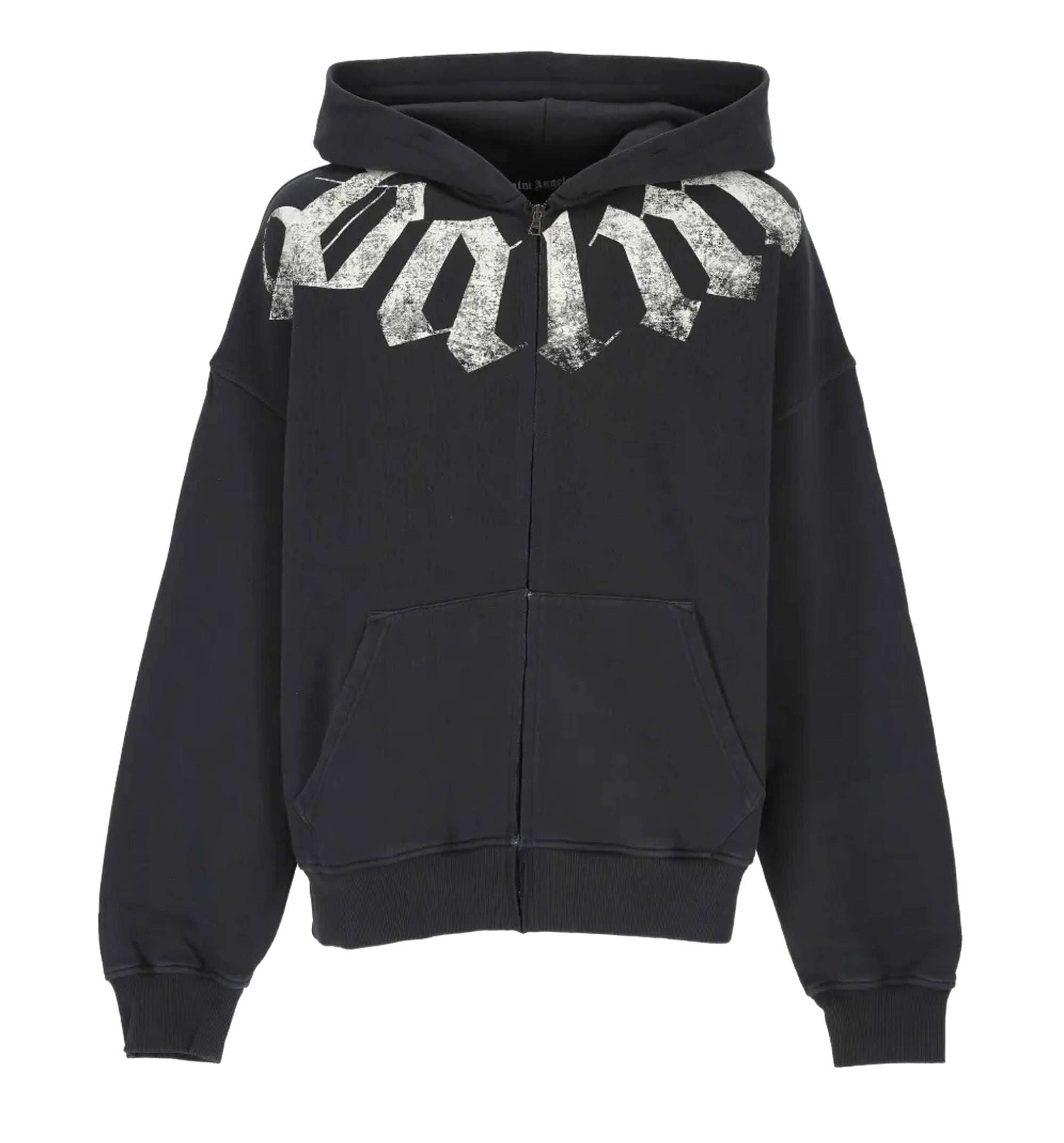 Logo-print zip-up Hoodie | Black