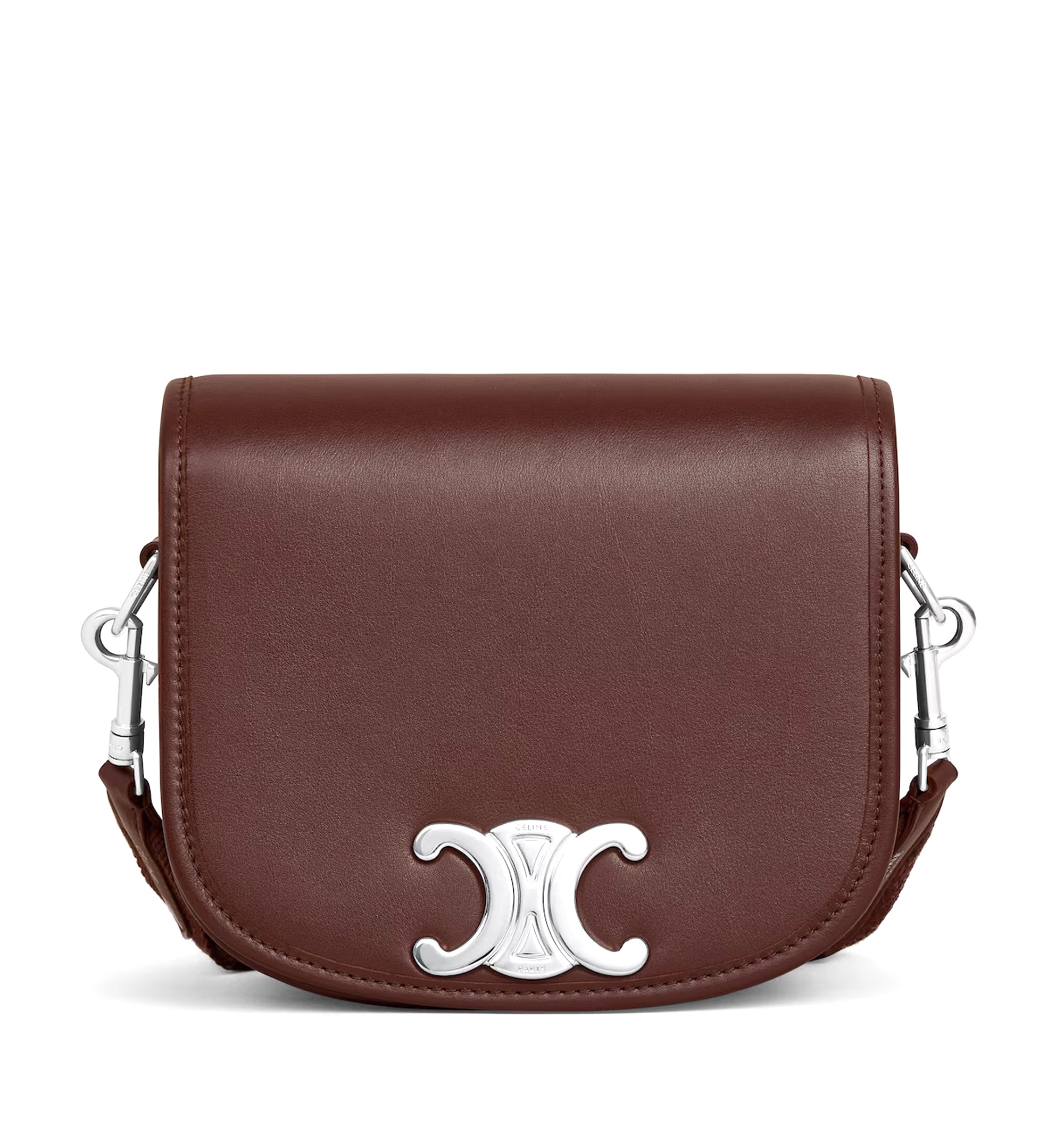 Small Besace Strap Triomphe In Supple Natural Calfskin