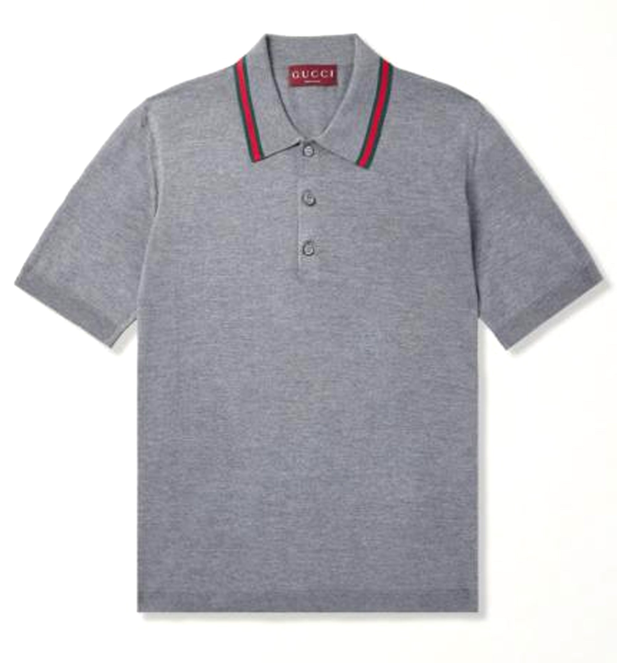 Wool Knit Polo Shirt With Web