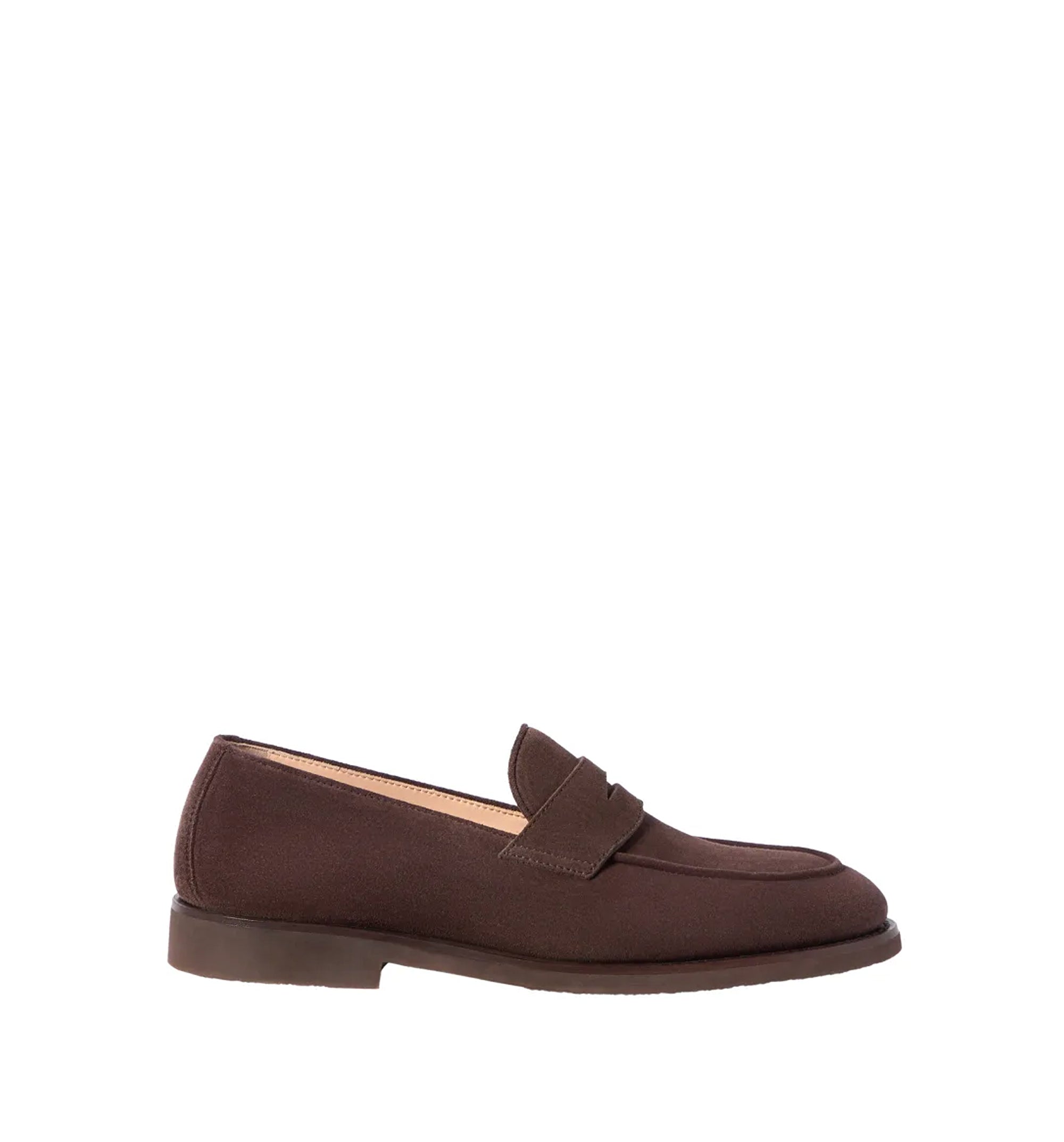 Suede penny loafers
