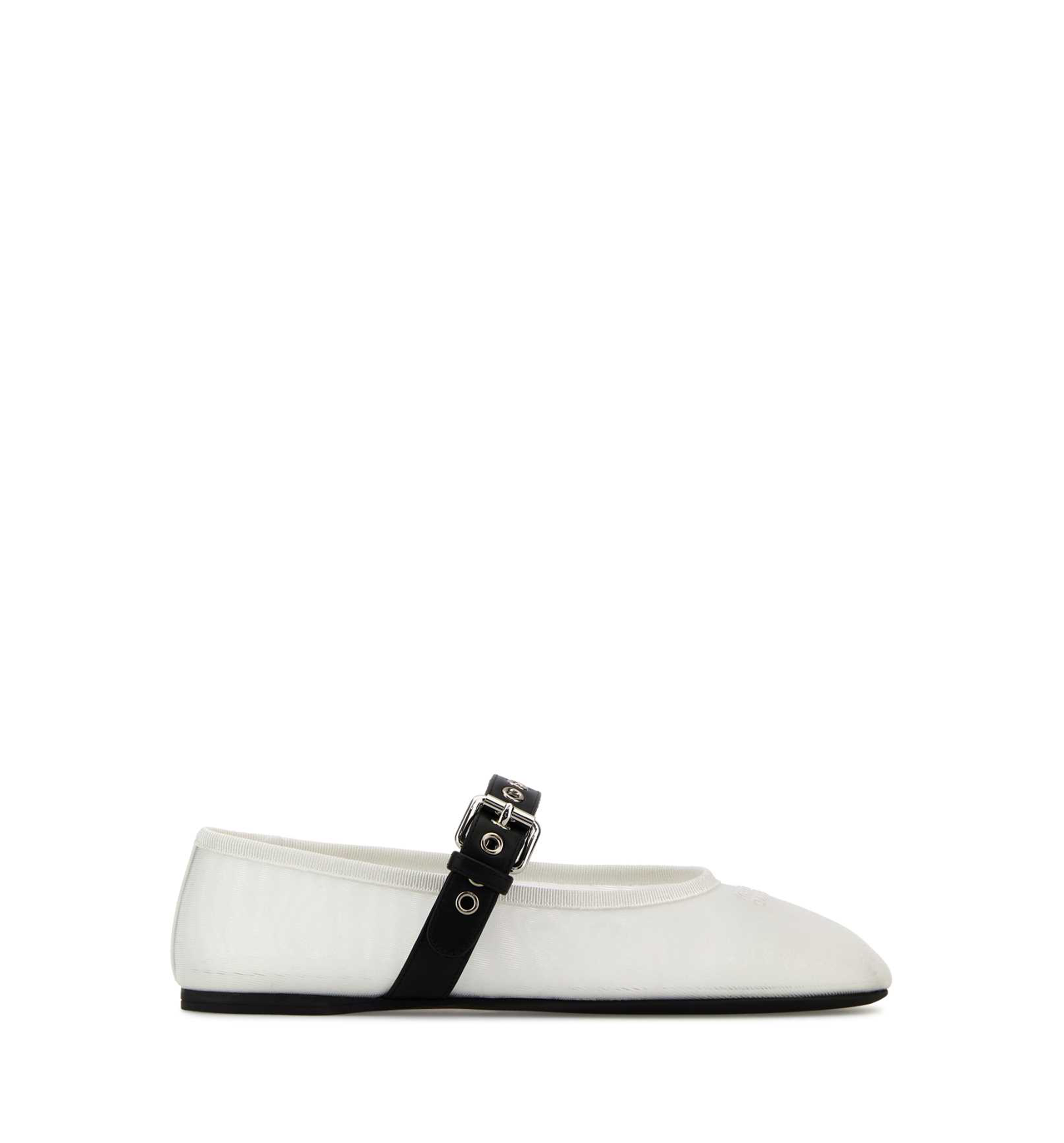 Mesh fabric ballerinas
