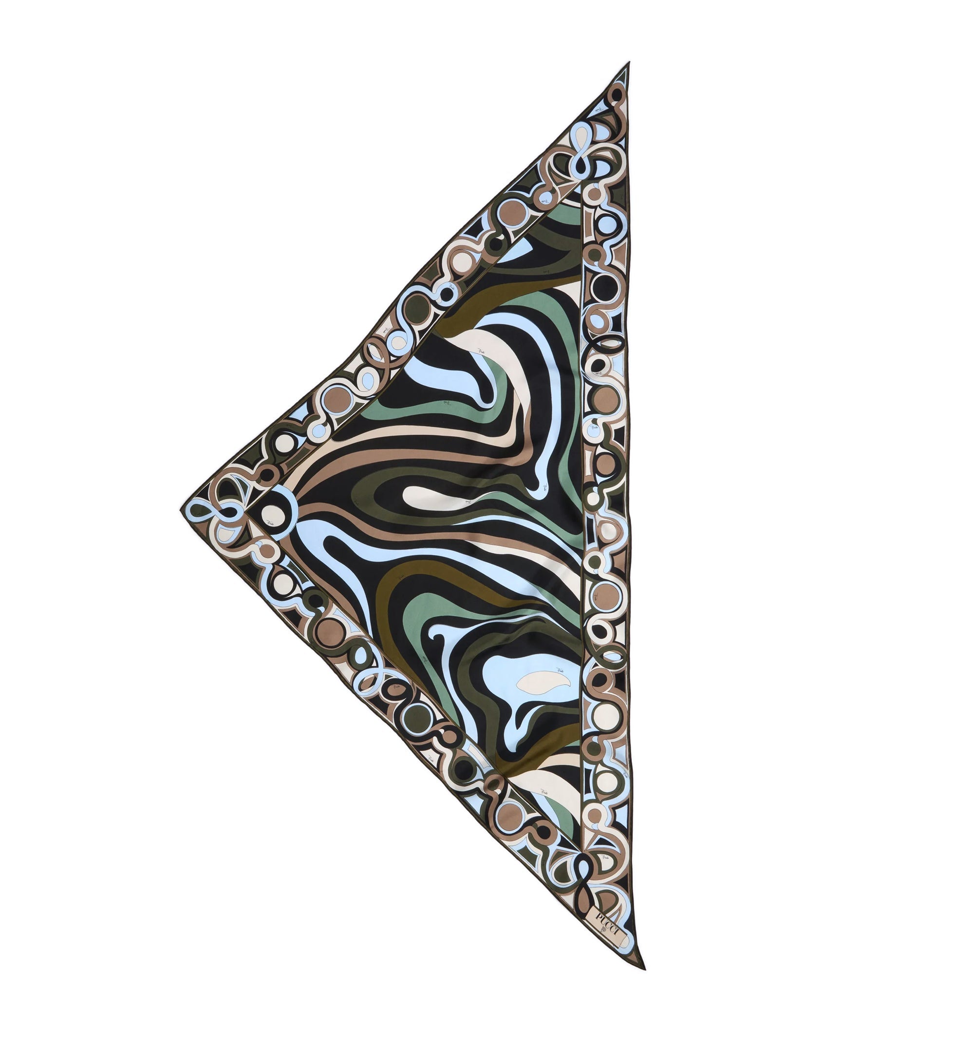 Marmo Print Silk Twill Triangle Scarf