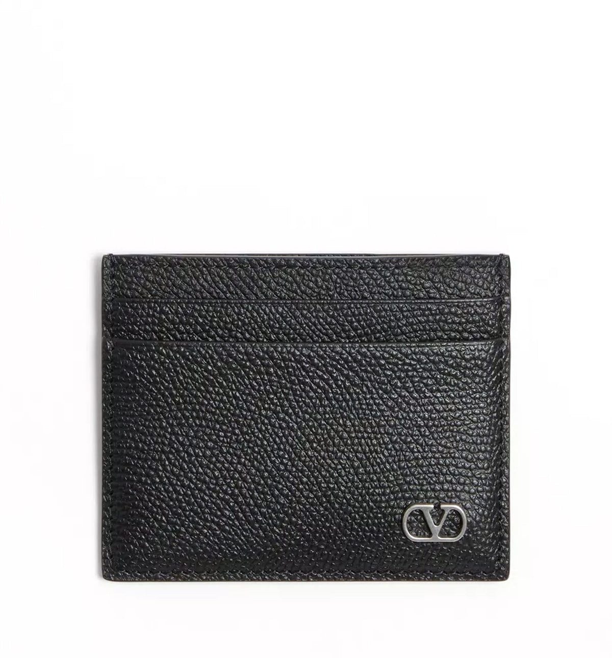 VLogo Signature Cardholder In Grainy Calfskin