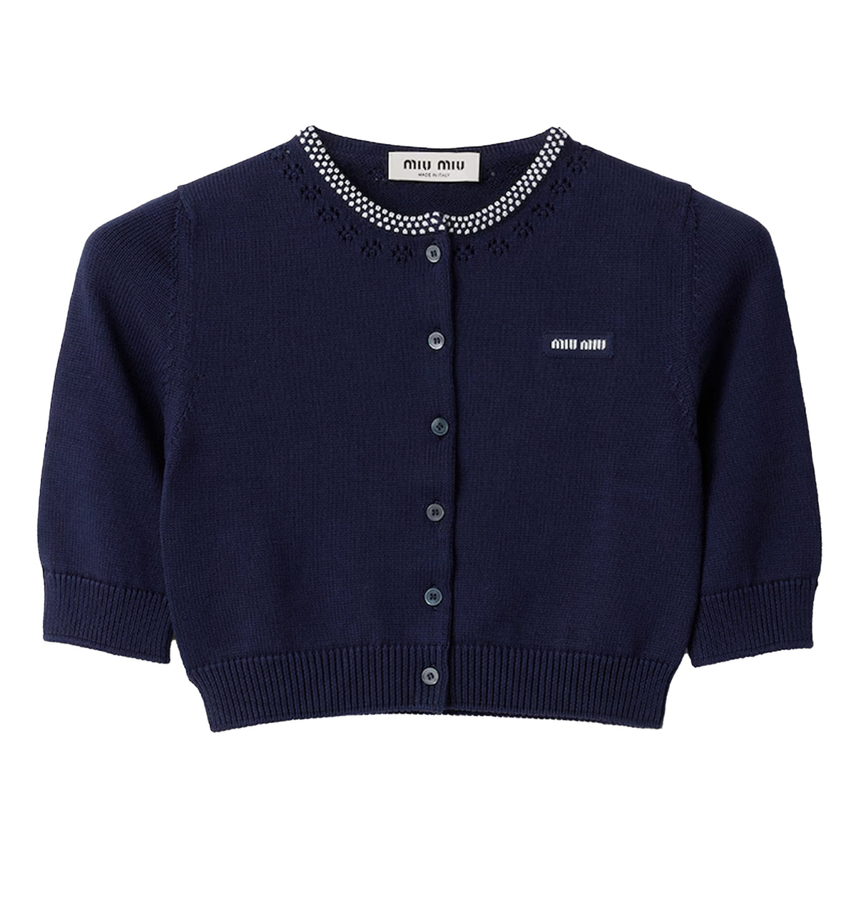Cotton cropped cardigan