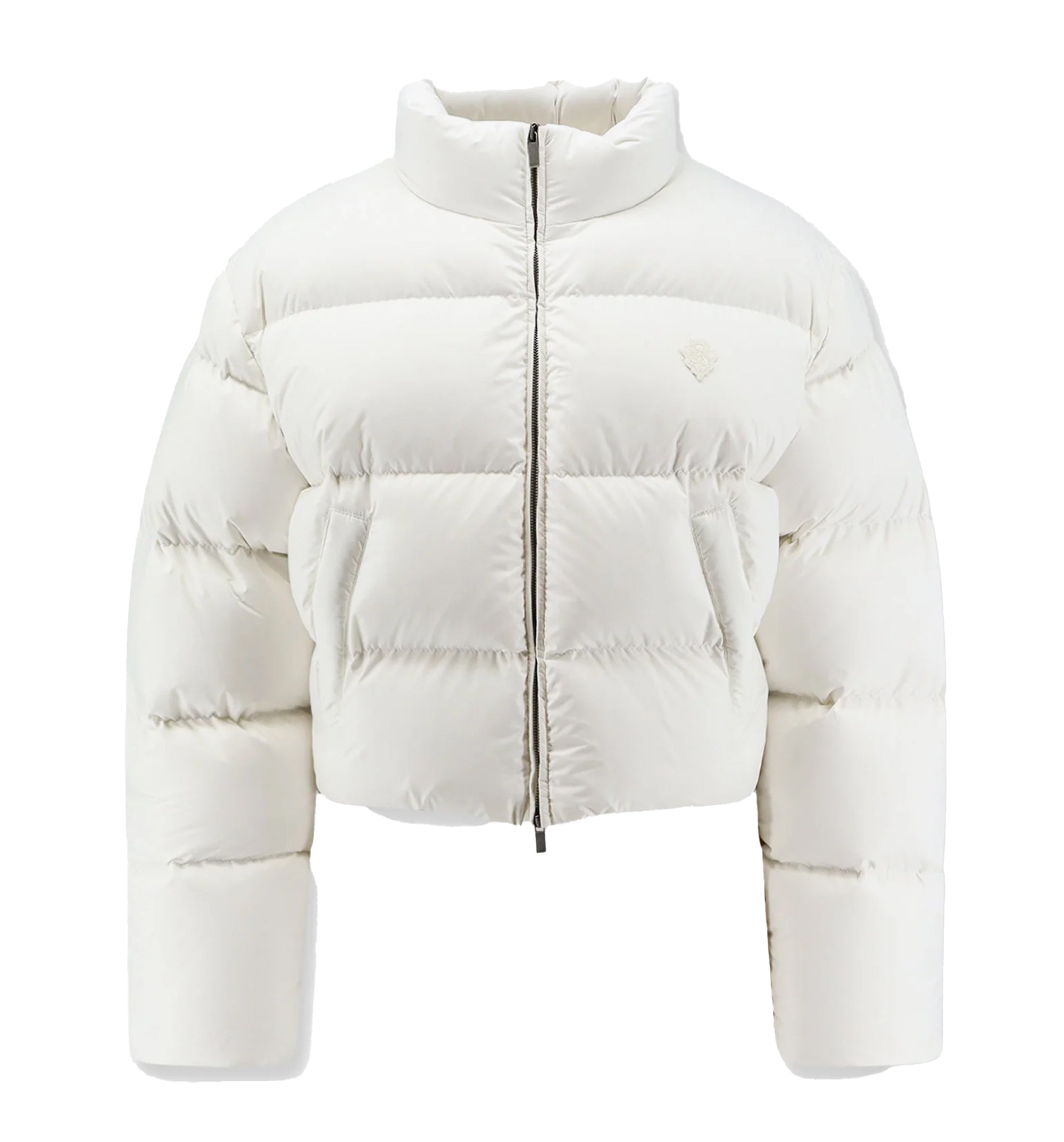 Crop Fit down jacket with crest