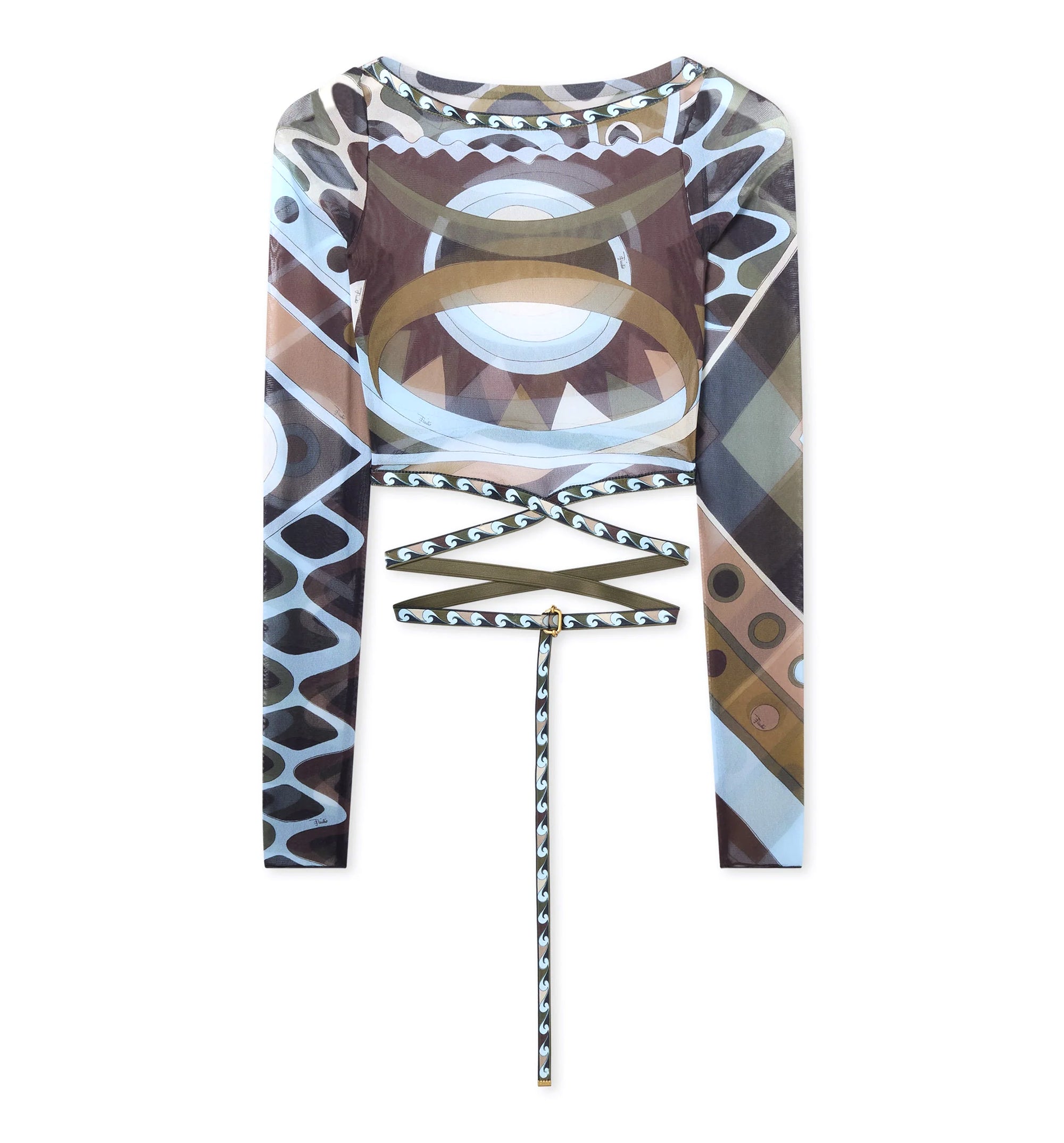 Vivara Print Tulle Crop Top