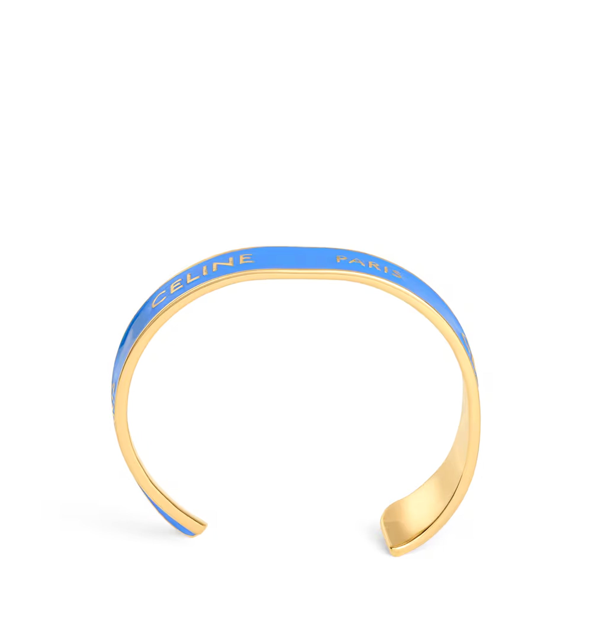 Celine Ribbon Small Cuff in Enamel and Brass with gold finish