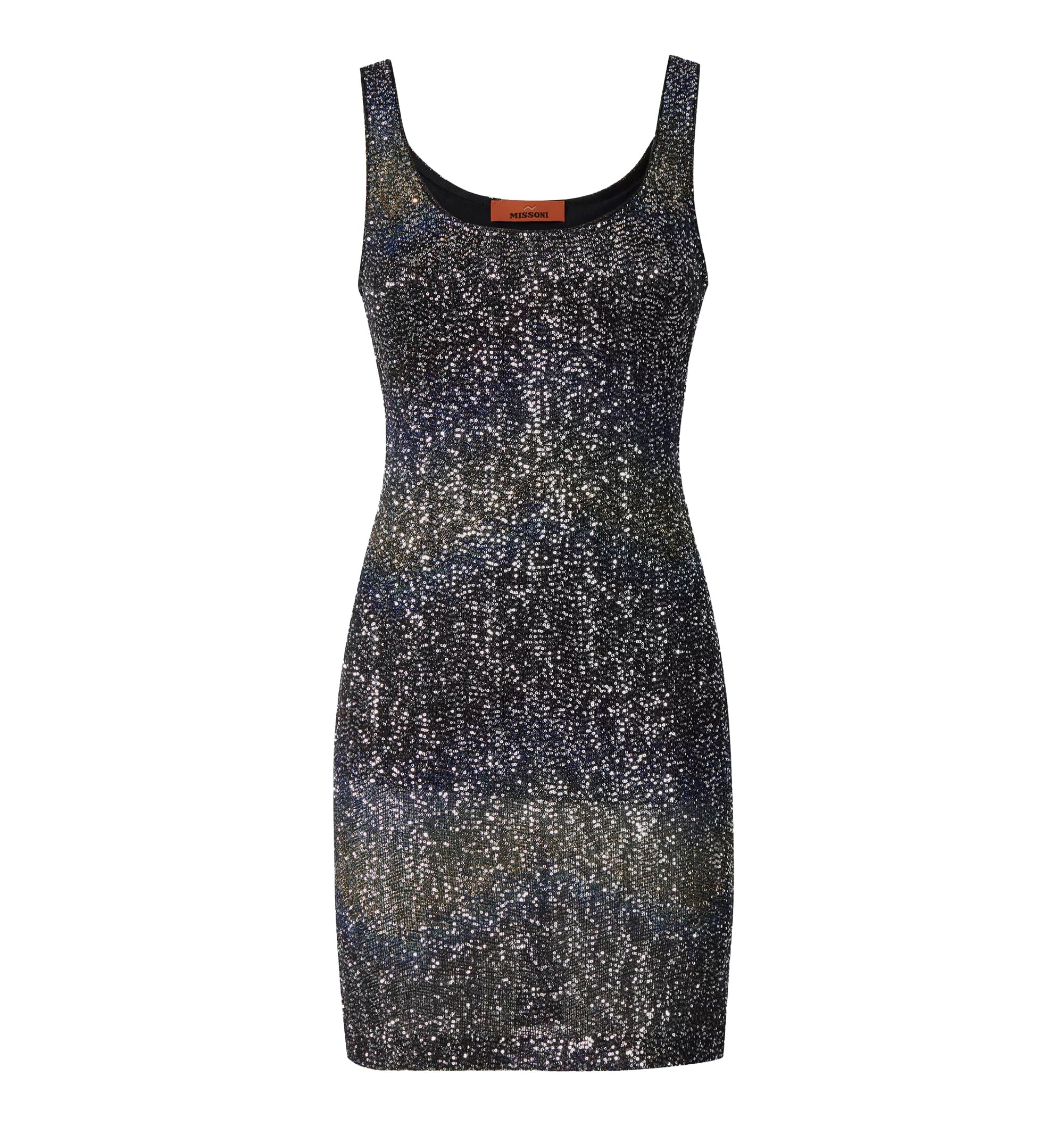 Dégradé knit mini dress with sequins