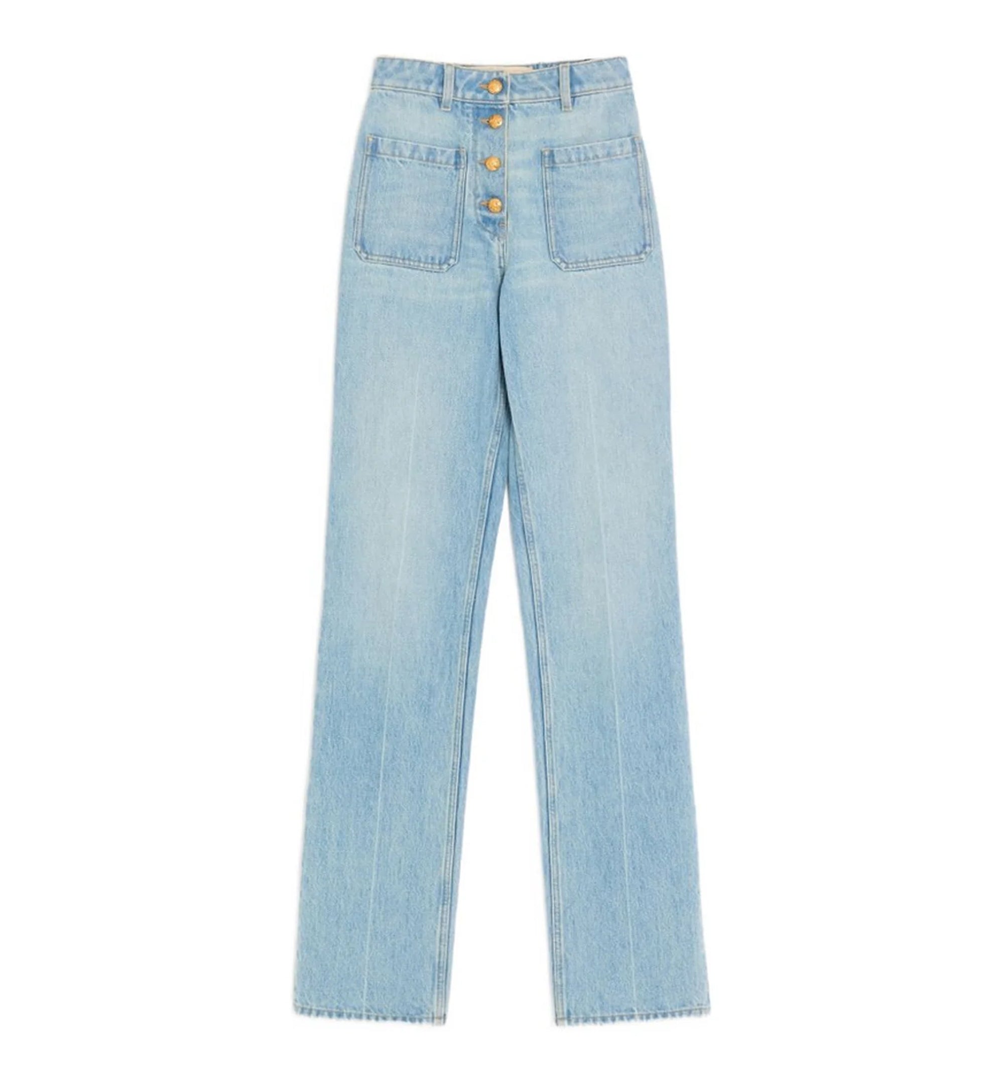 Straight-Leg Cotton Denim Jeans