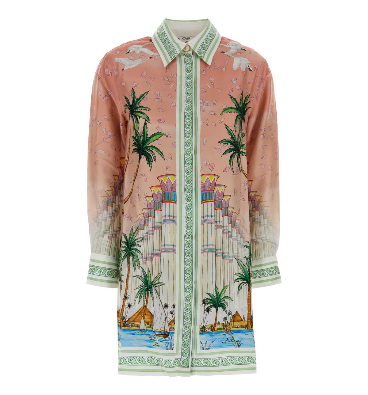 Printed Twill Shirt Dress