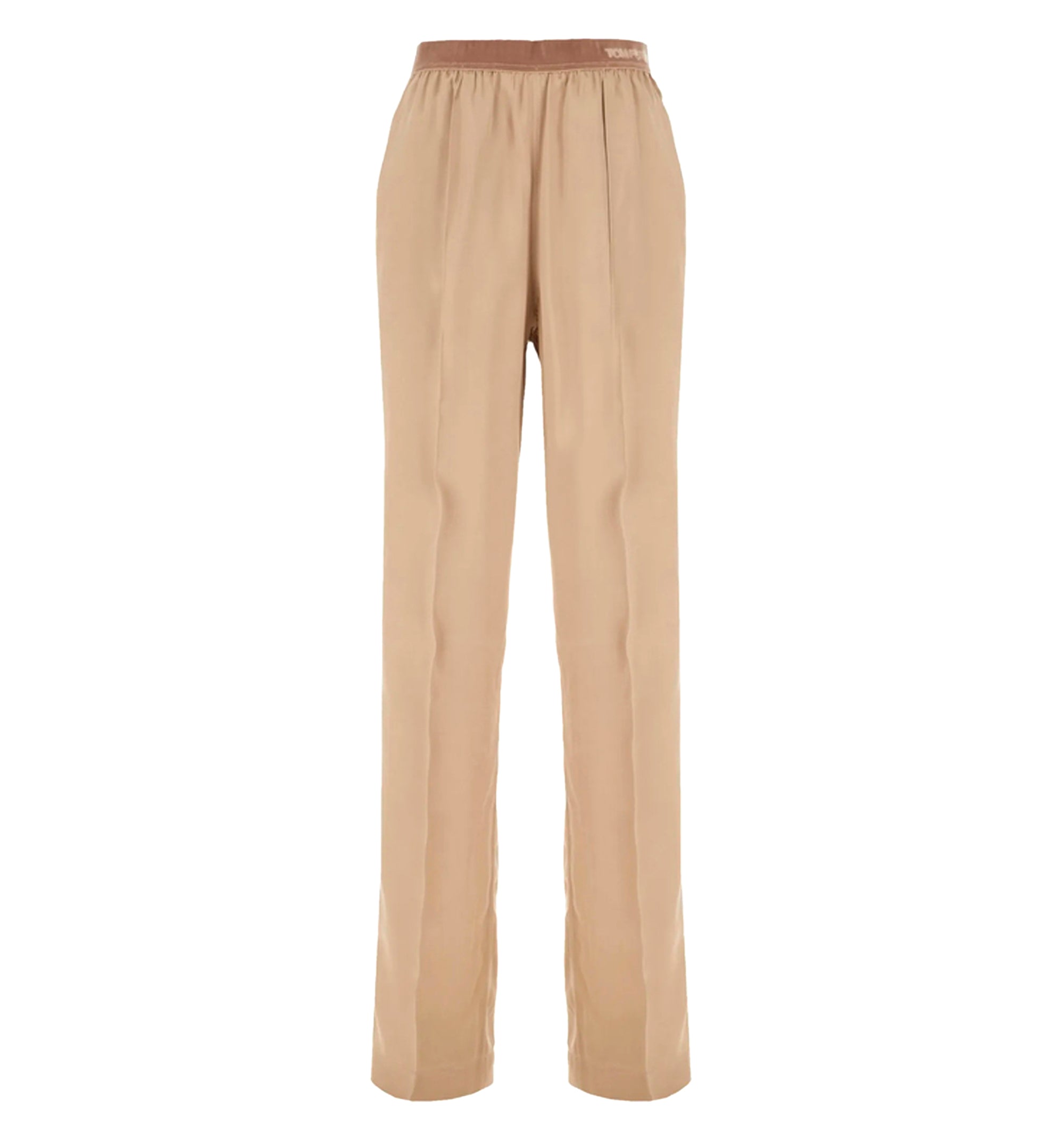 Peach-Feel Silk Satin Pj Pants