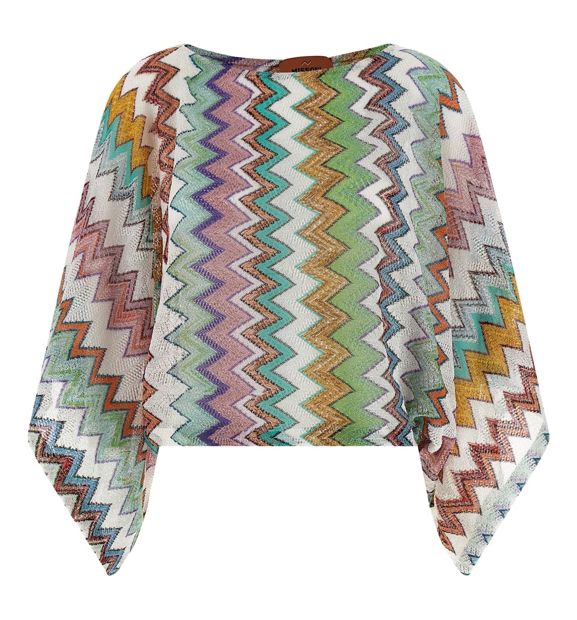 Zigzag Lamé Viscose Top