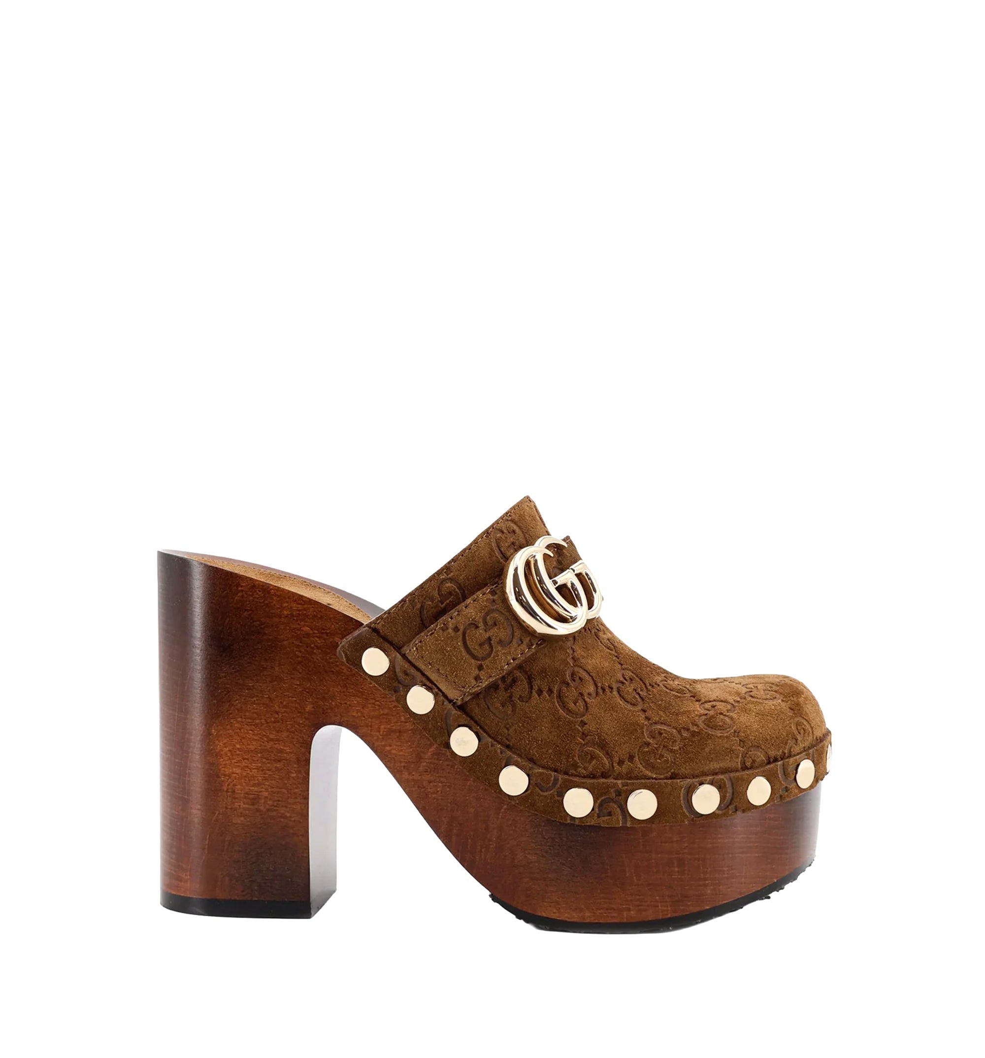 Suede sandals with all-over GG logo