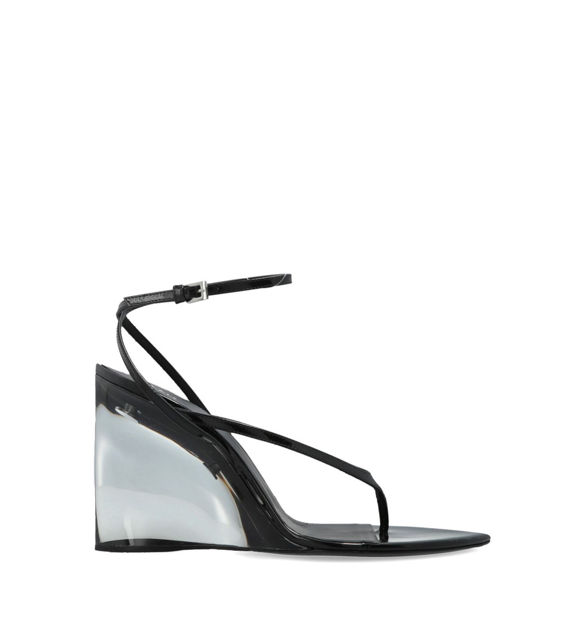 Invisible Thong Sandals In Patent Calfskin