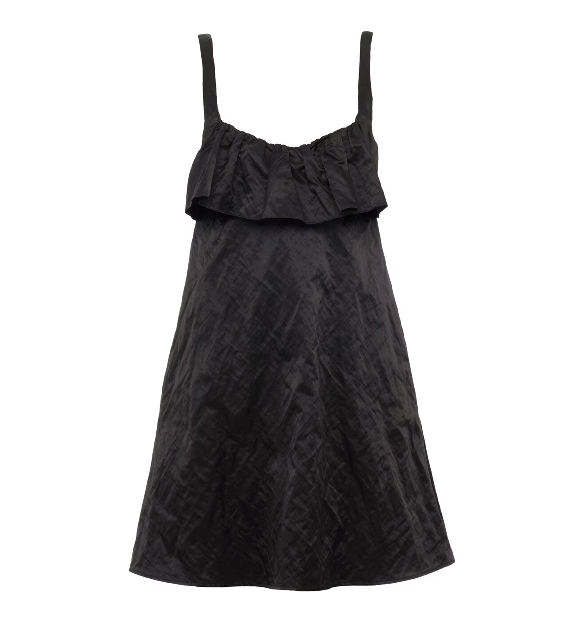 Sleeveless Mini Dress in Washed Technical Satin