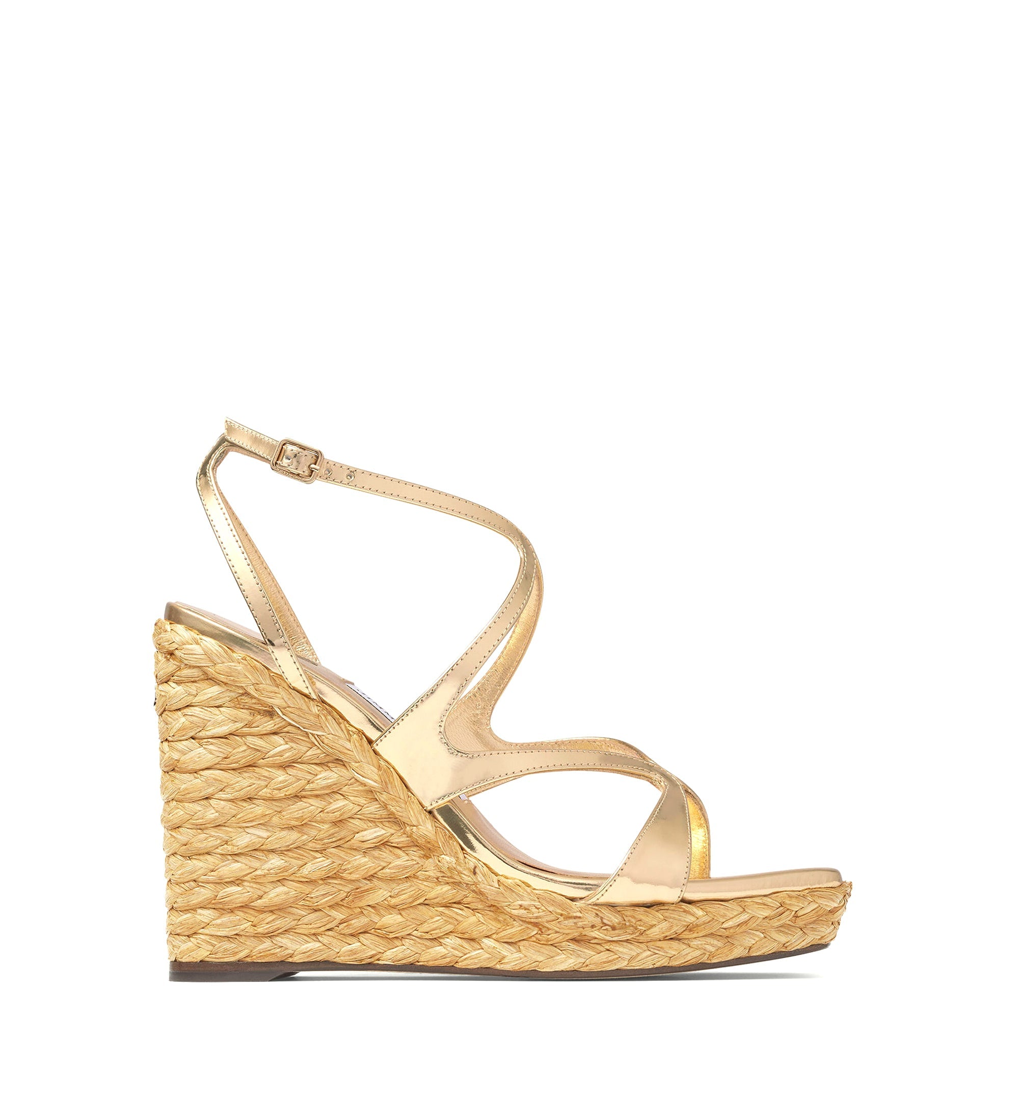 Ayla 110 Gold Metallic Leather Wedge