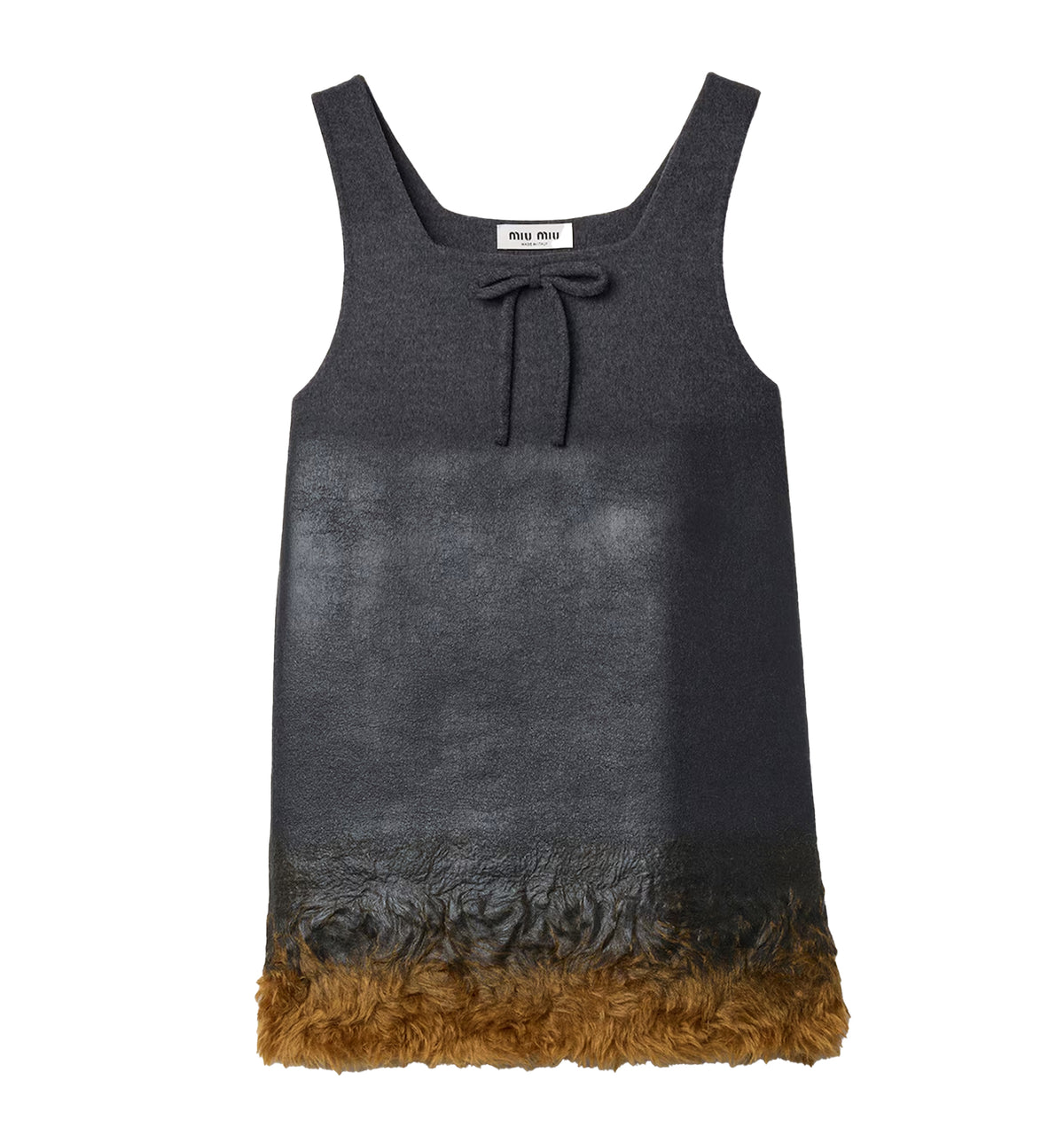 Double wool and shearling dress