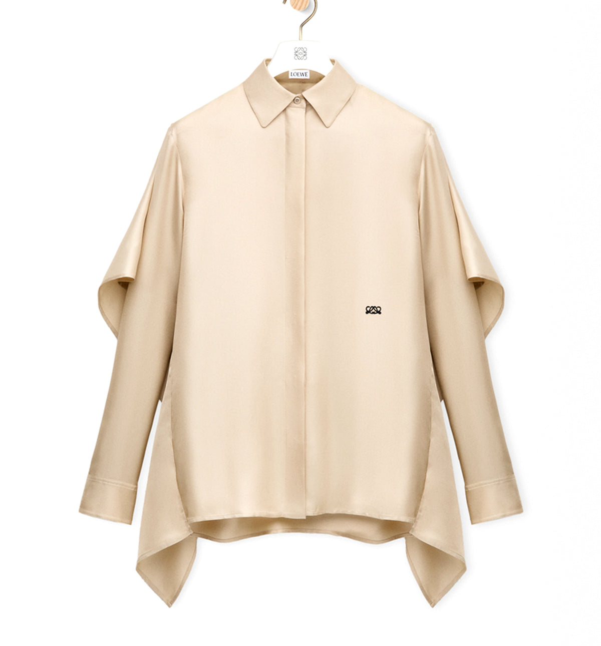 Cape shirt in silk
